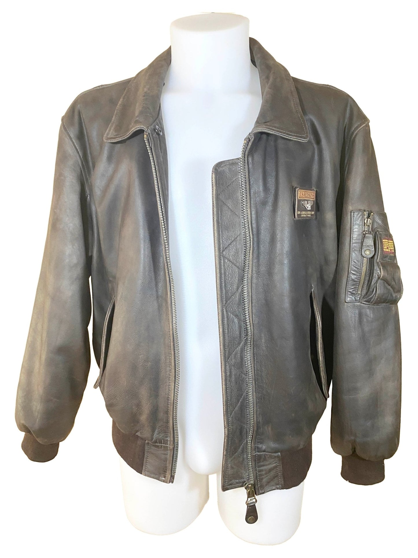 Blouson en cuir vintage Redskins brun Homme XL - Trésor - mode circulaire