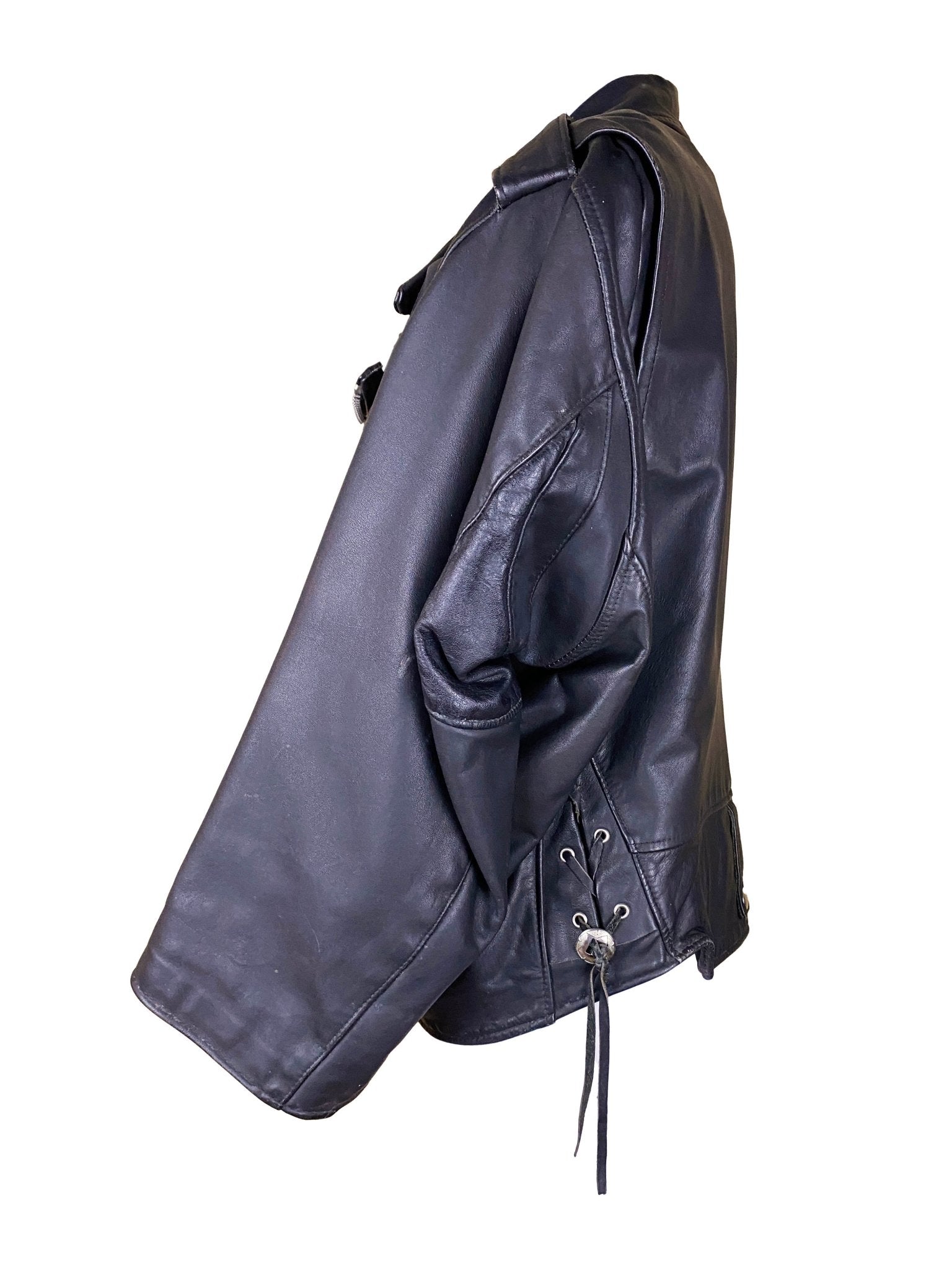 Blouson Perfecto cuir Vintage Noir Mixte L - Trésor