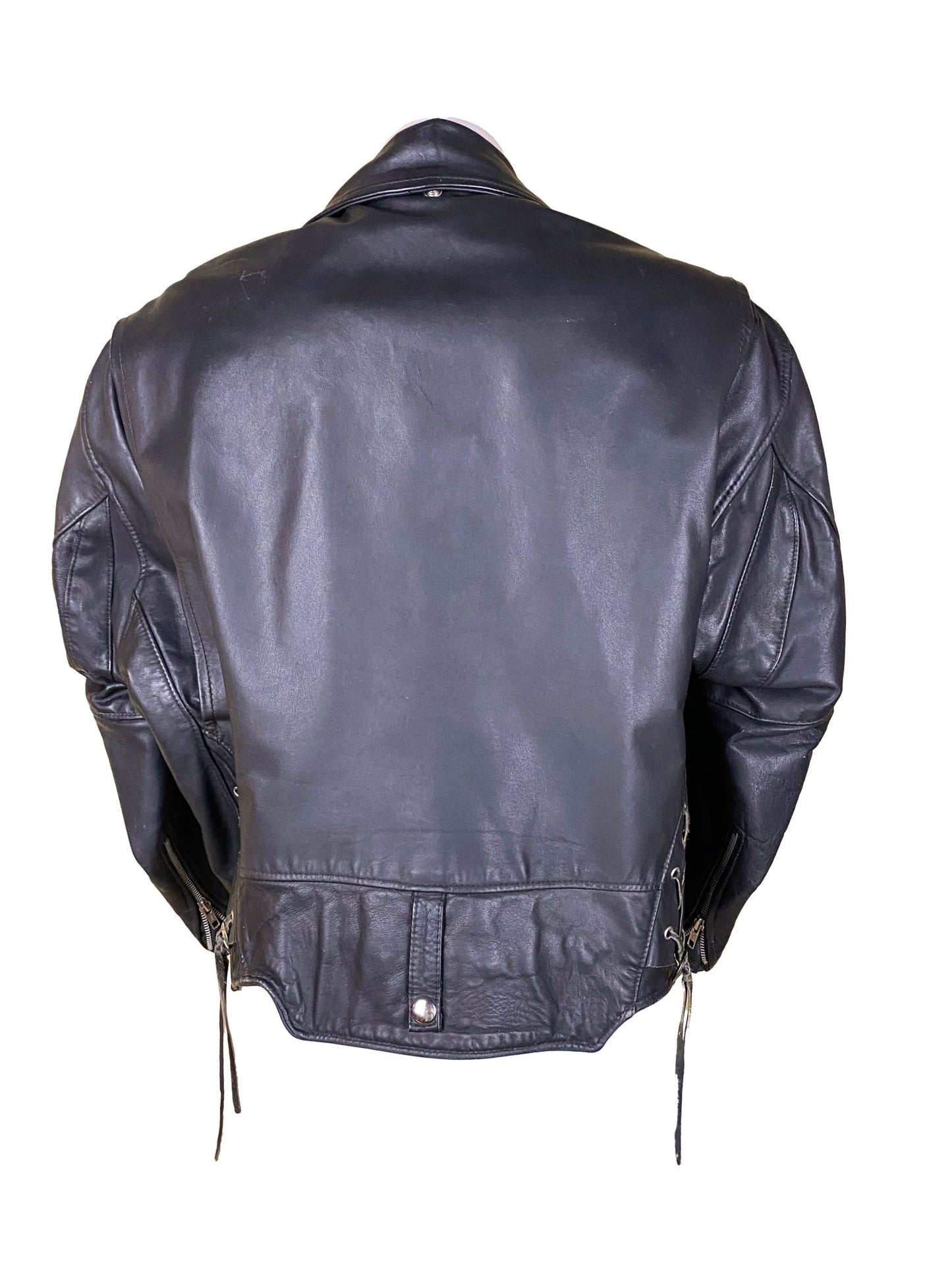 Blouson Perfecto cuir Vintage Noir Mixte L - Trésor
