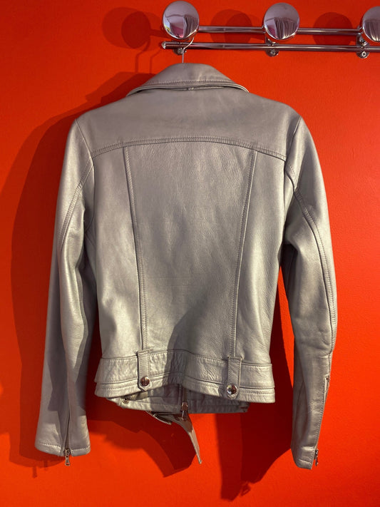 Blouson - veste en cuir "Inter team" argenté femme S - Trésor