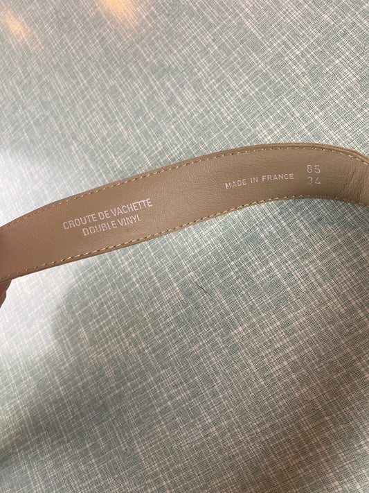 Ceinture cuir blanc boucle dorée XS - Trésor