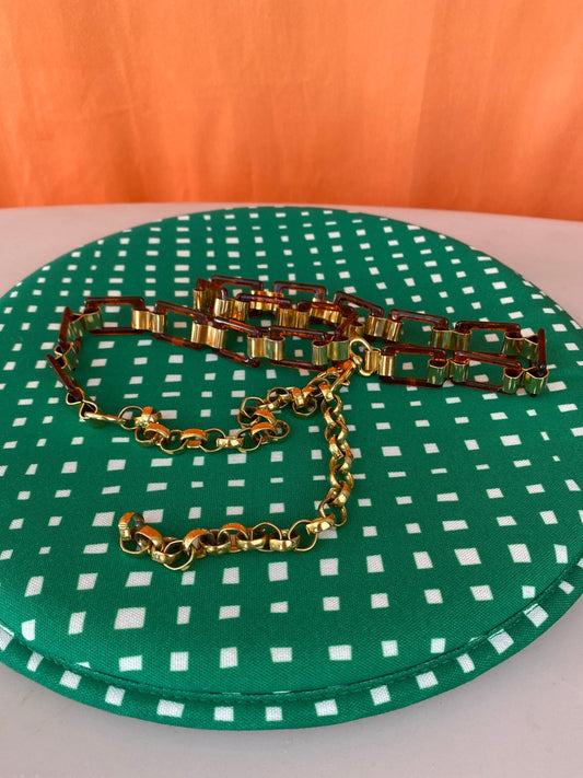 Ceinture/chaîne de taille marron et or S - L - Trésor