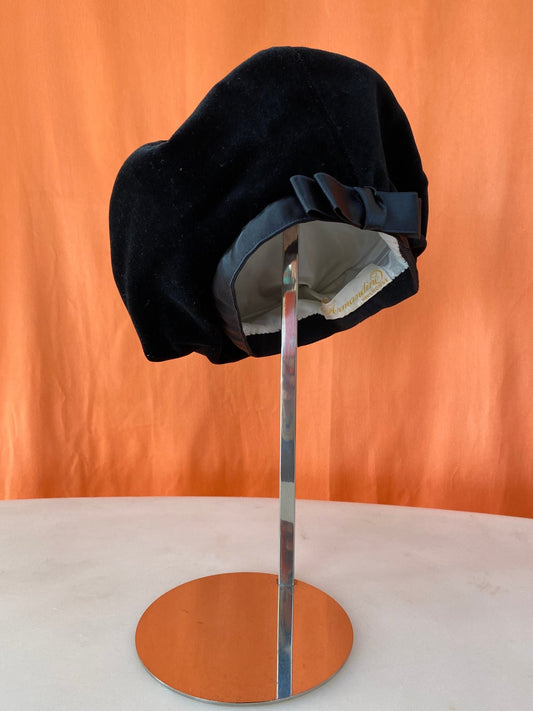 Chapeau en velours noir vintage Armandine femme - Trésor