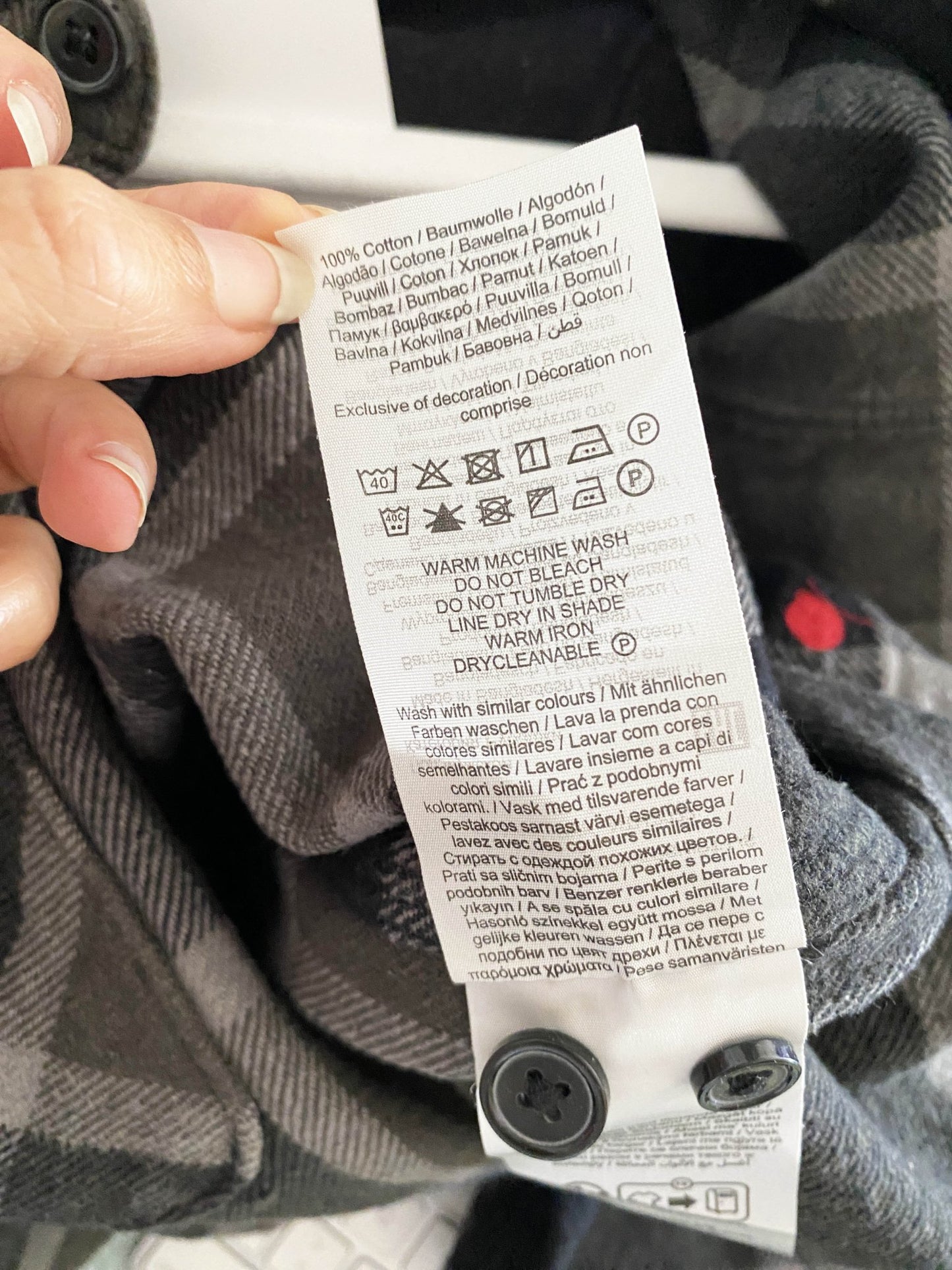 Chemise à carreaux R.D.D Grise Homme M - Trésor