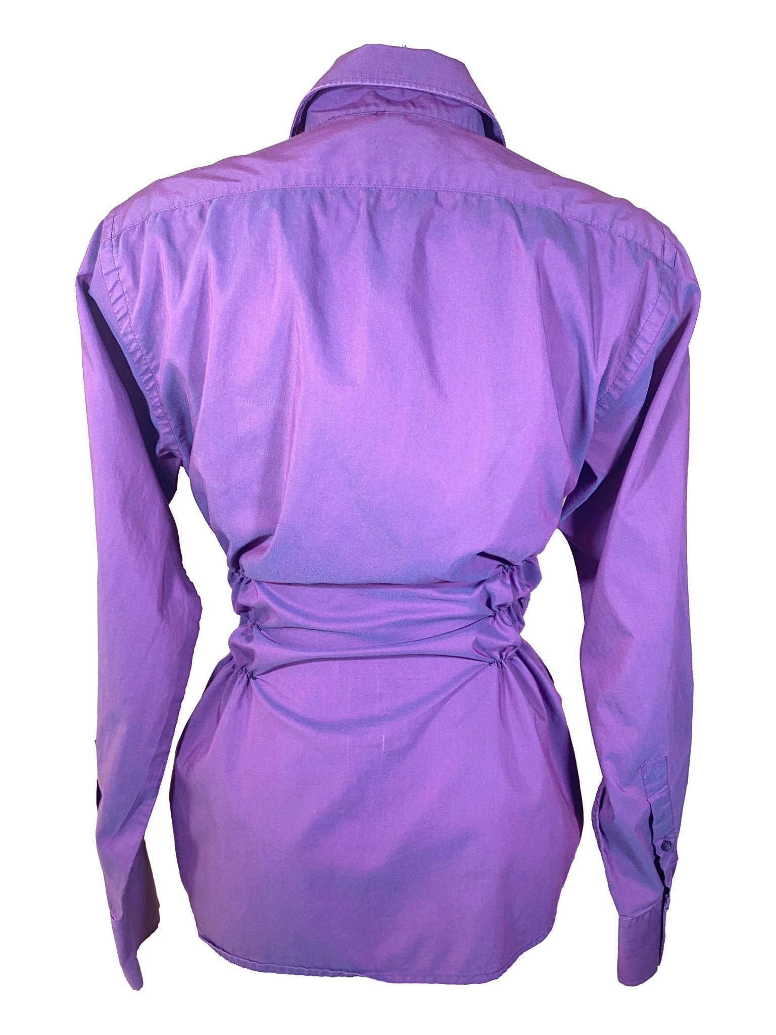 Chemise à smocks upcyclée Cerrer Violet Femme L - Trésor - mode circulaire