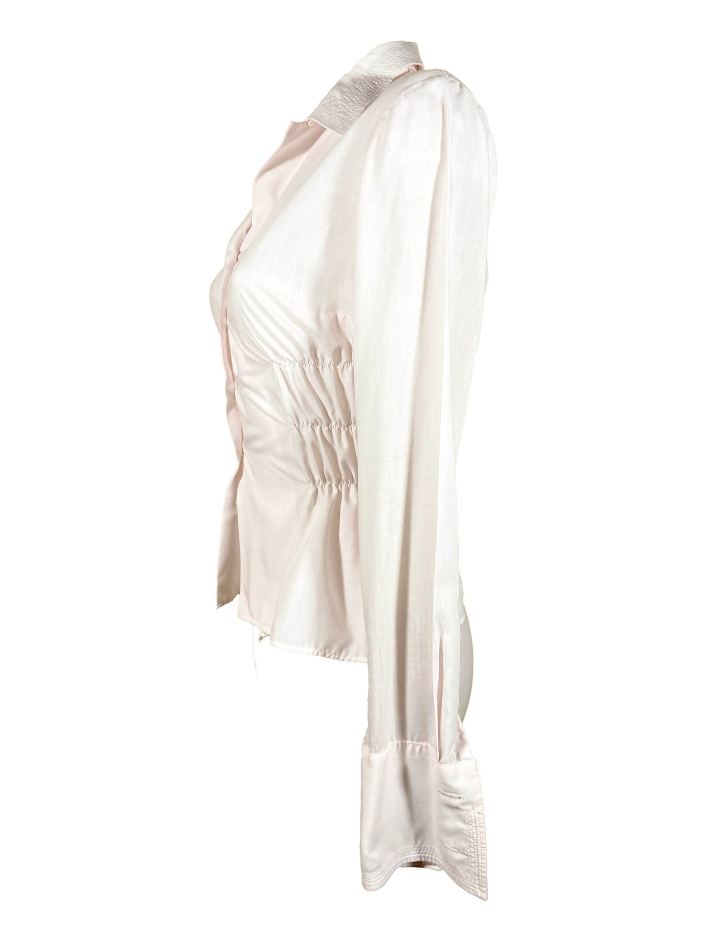 Chemise à smocks upcyclée Pierbé Rose Femme XS - Trésor