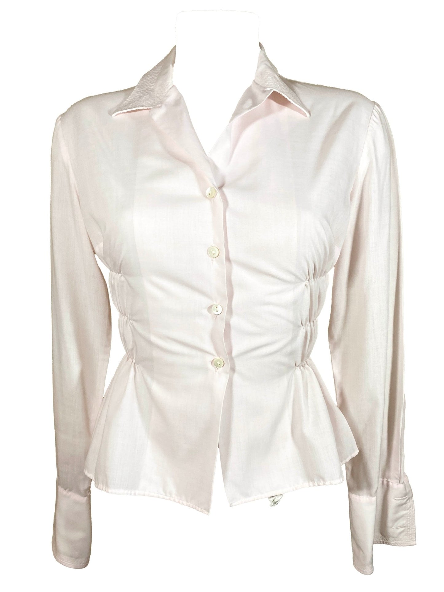 Chemise à smocks upcyclée Pierbé Rose Femme XS - Trésor