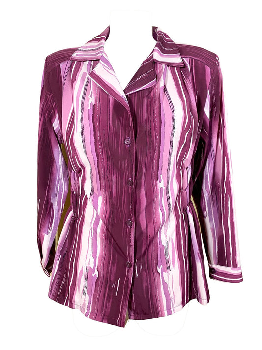 Chemise à smocks upcyclée Sans marque Rose Femme L - Trésor