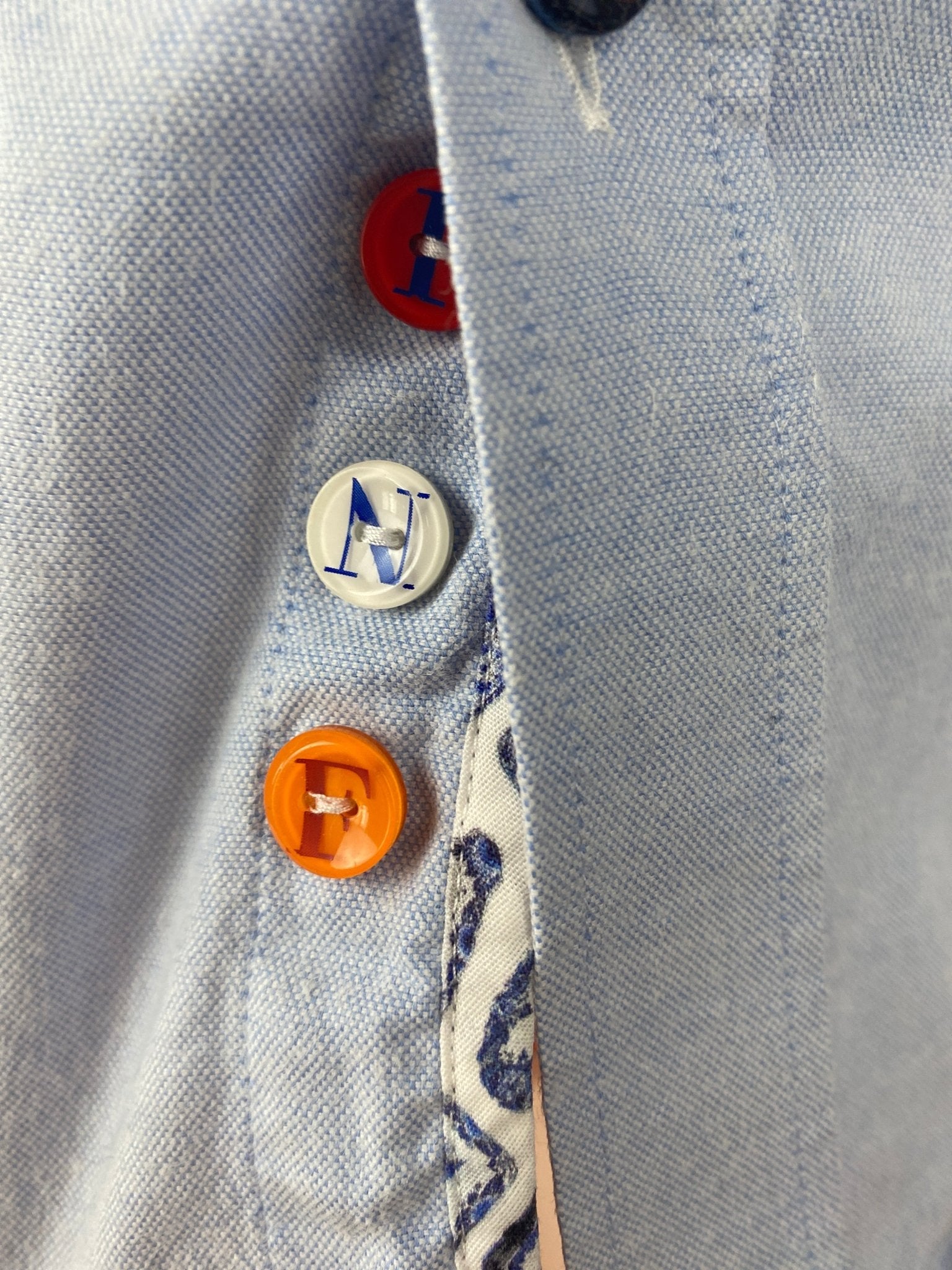 Chemise bleue « A fish Named Fred » homme M - Trésor