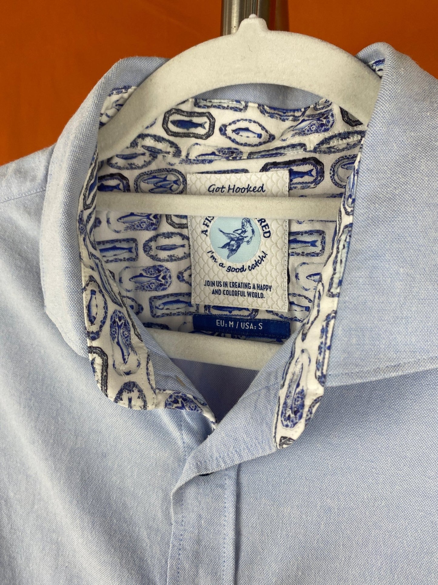 Chemise bleue « A fish Named Fred » homme M - Trésor