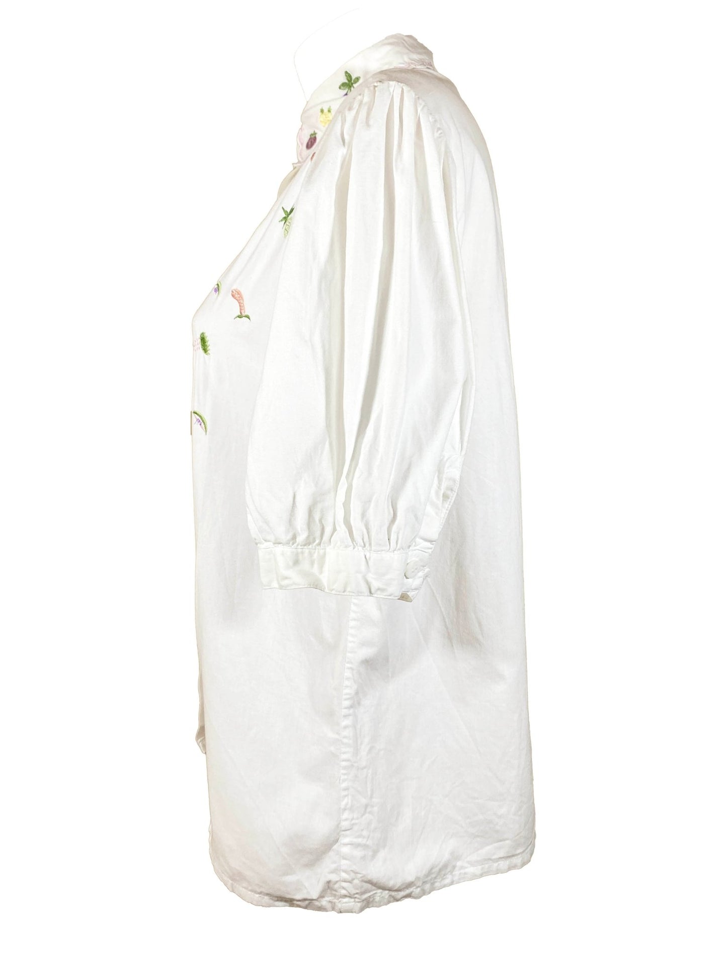 Chemise brodée vintage fruits Jac Jac Blanc Femme M - Trésor - mode circulaire