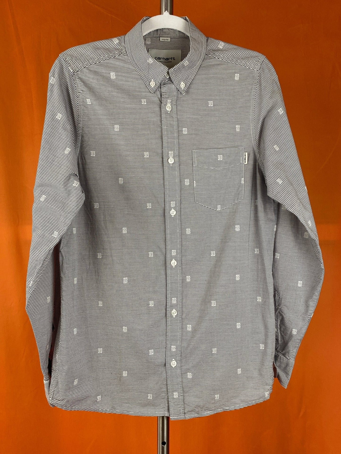 Chemise Carhartt bleu/gris et blanc homme S - Trésor