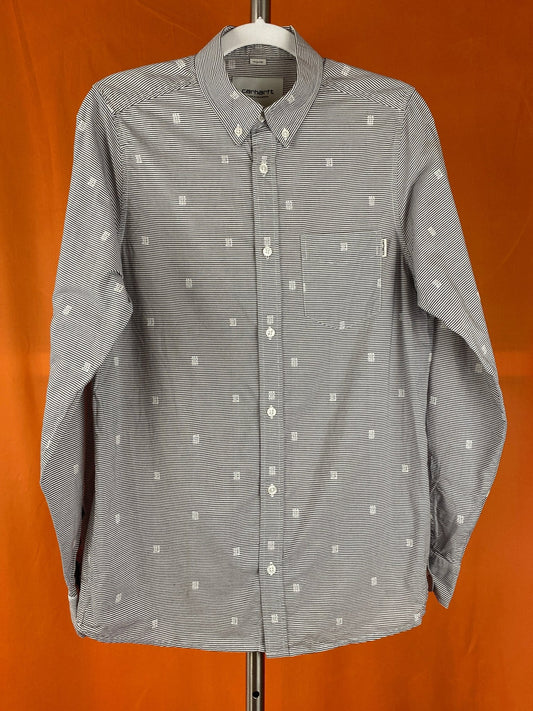 Chemise Carhartt bleu/gris et blanc homme S - Trésor