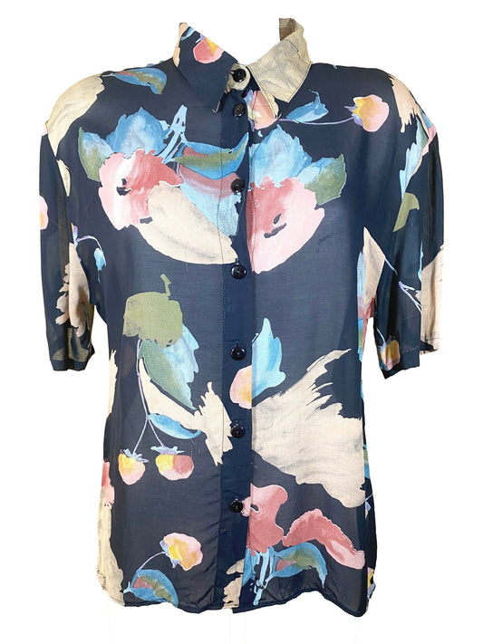 Chemise manches courtes vintage Symphonie Multicolore Femme L - Trésor - mode circulaire