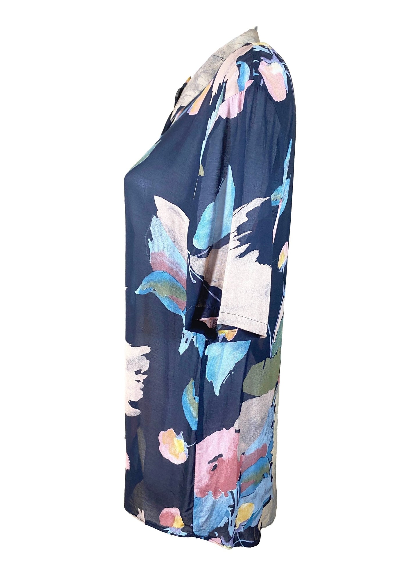 Chemise manches courtes vintage Symphonie Multicolore Femme L - Trésor - mode circulaire