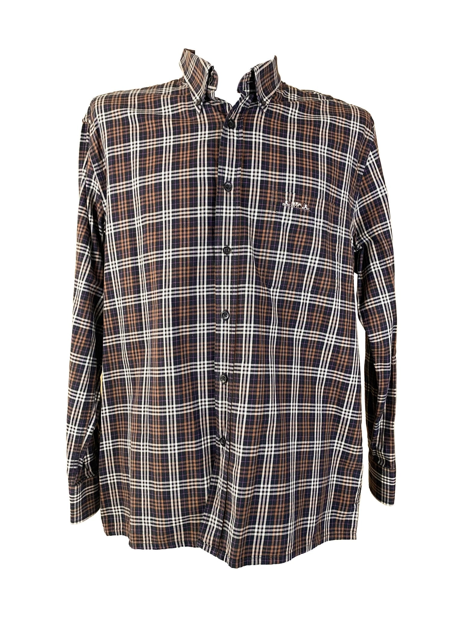 Chemise Mise au Green marron à carreaux Homme XL - Trésor