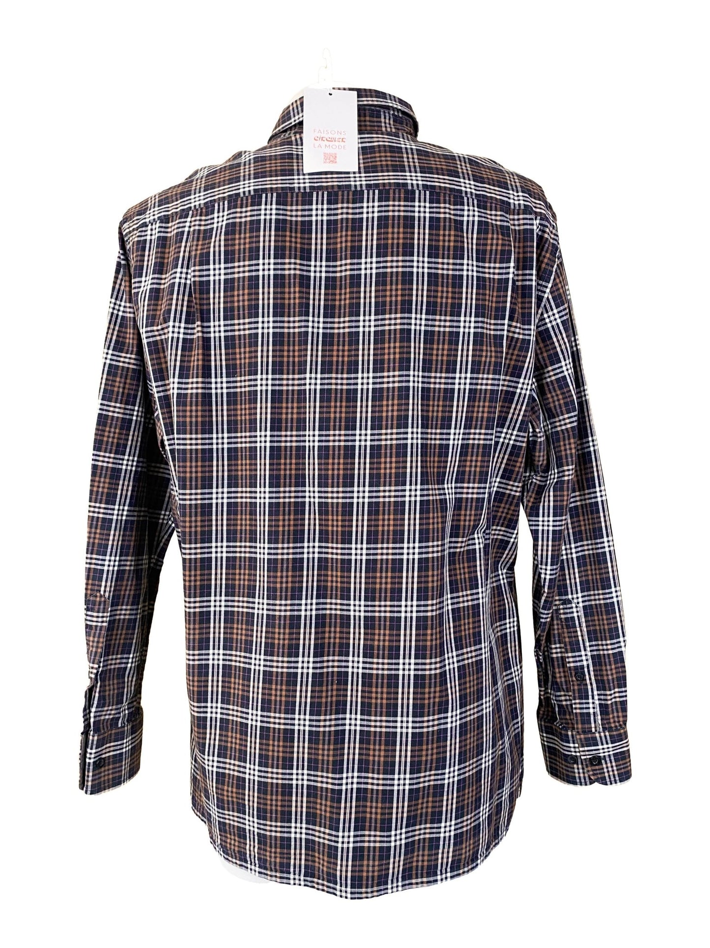 Chemise Mise au Green marron à carreaux Homme XL - Trésor