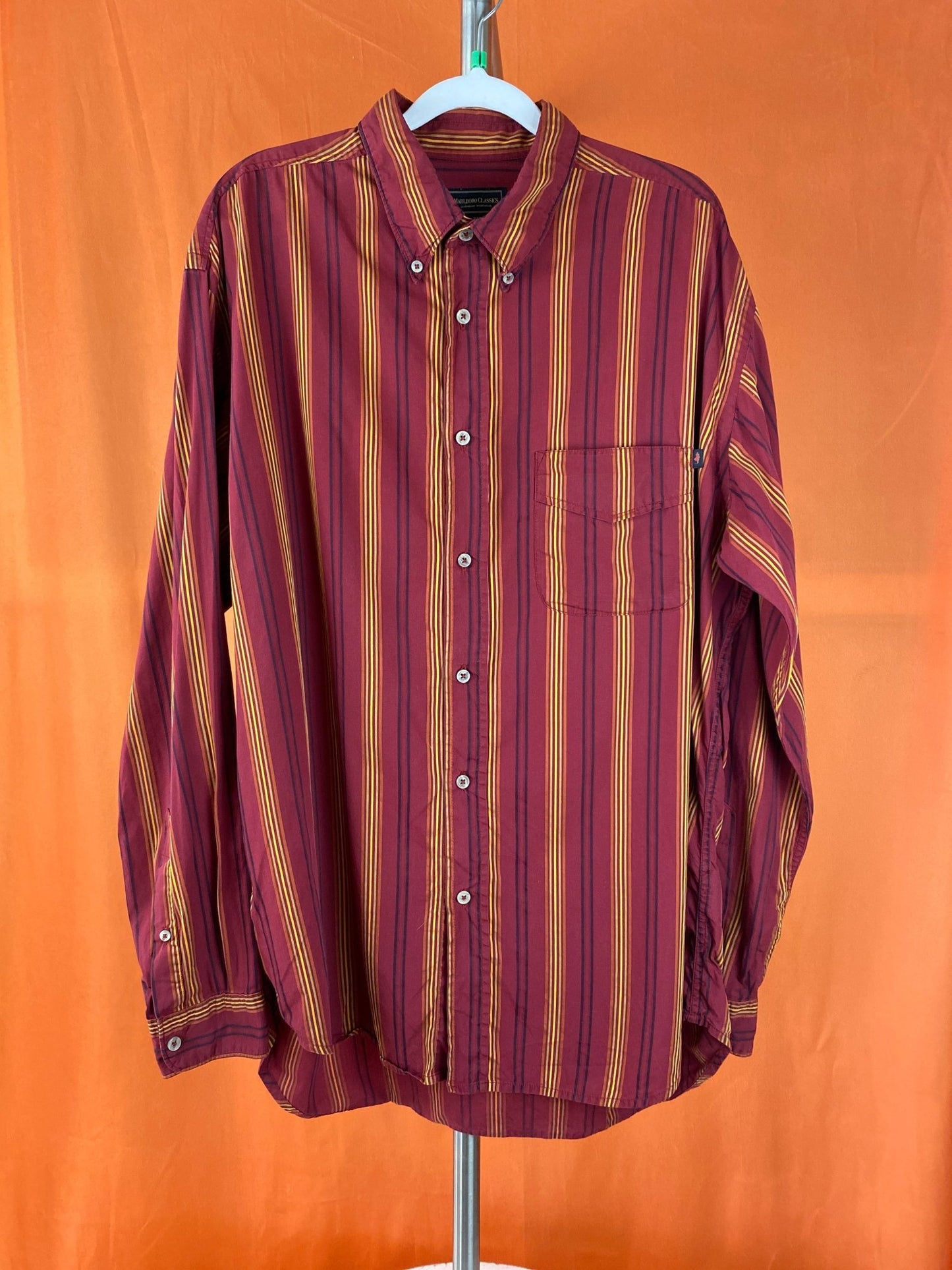 Chemise vintage rouge rayée Marlboro Classics homme XL - Trésor
