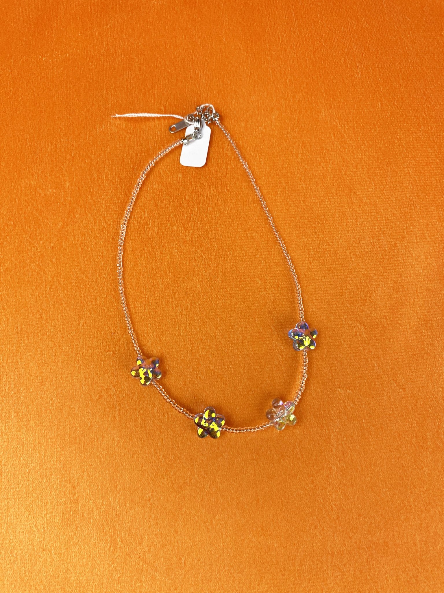 Collier Perles Fleurs Bleu Femme - Trésor