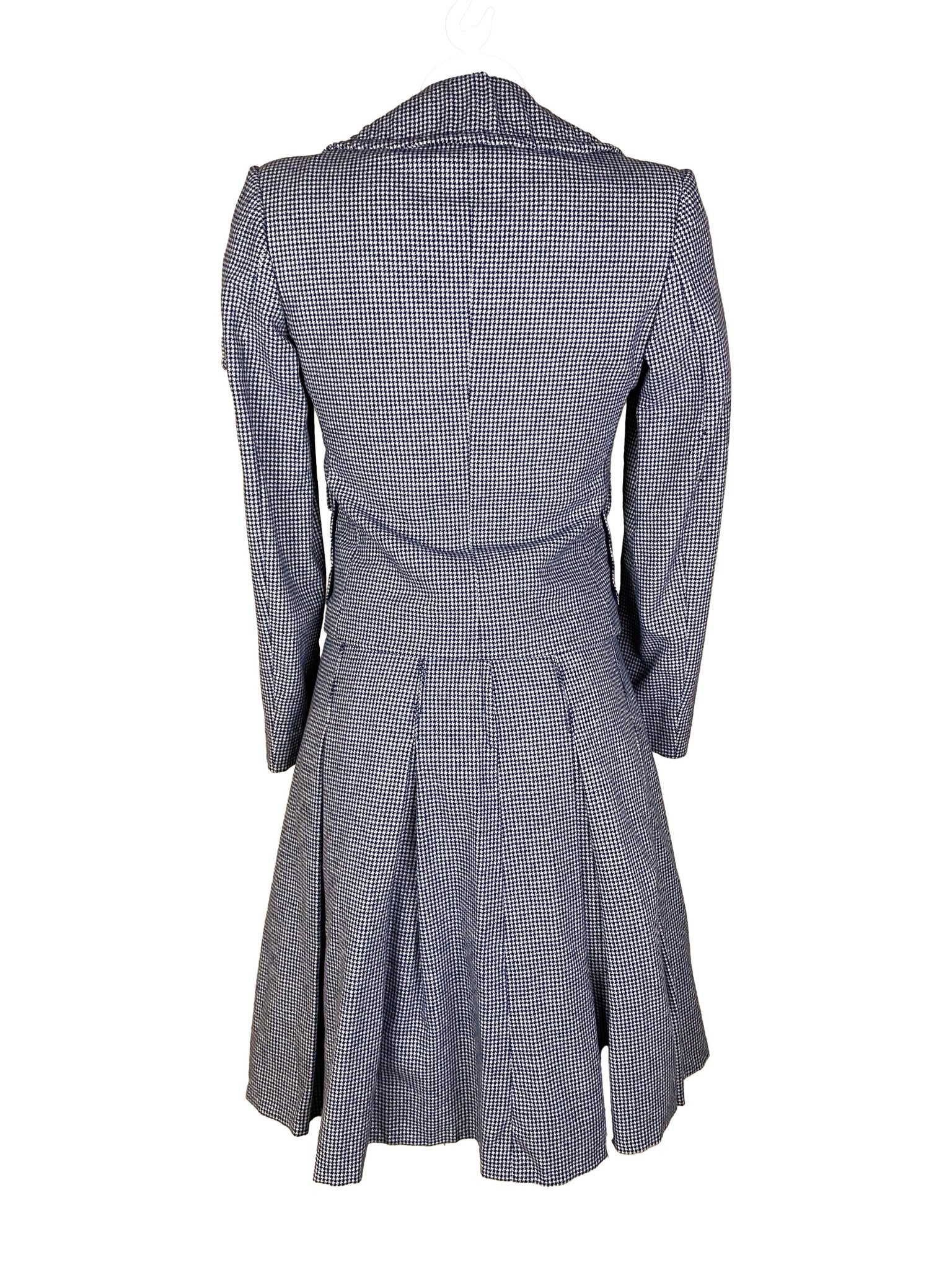 Ensemble jupe/blazer Pieds de poule vintage Noir - bleu Femme XS - Trésor