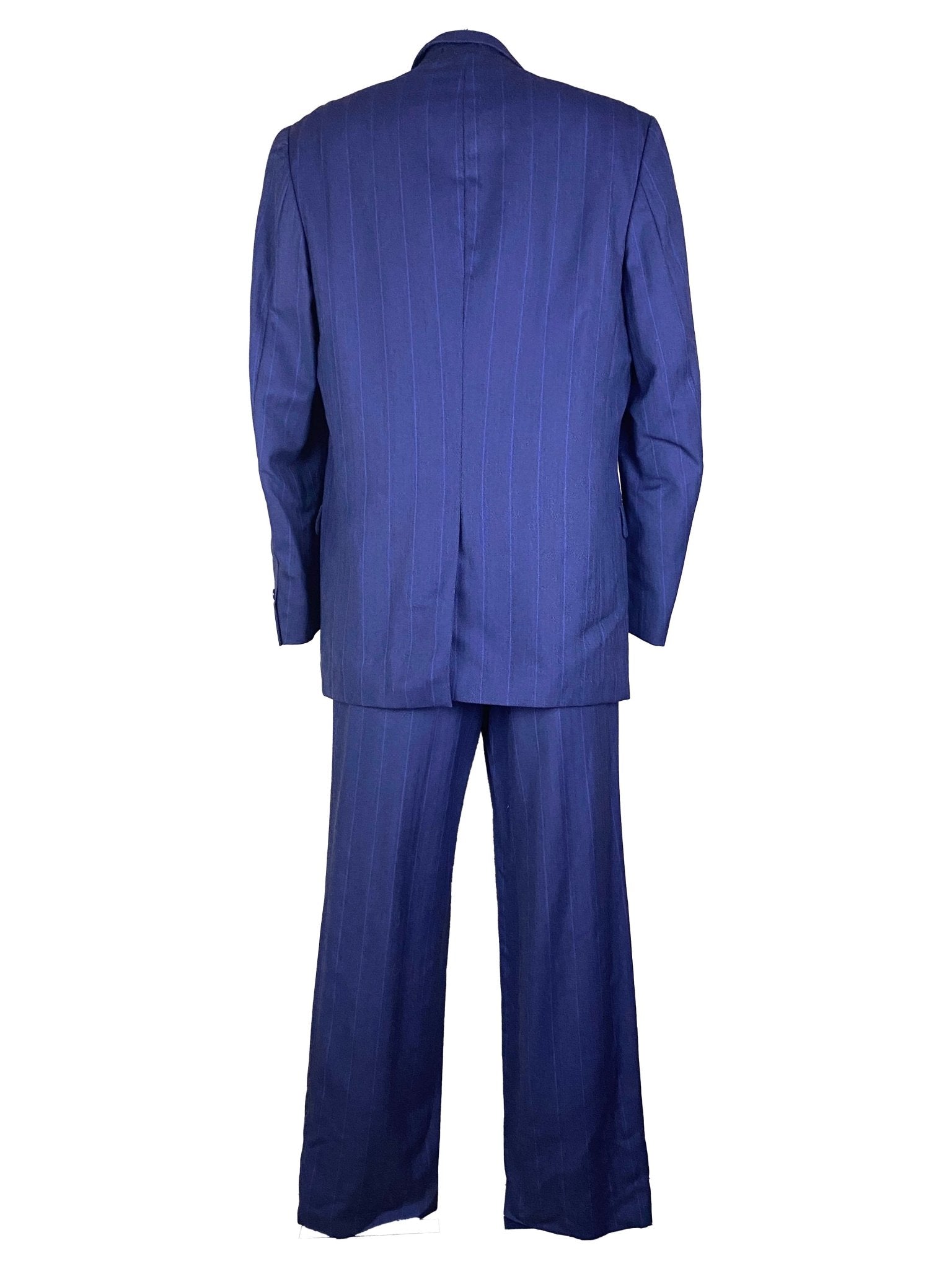 Ensemble pantalon/blazer Vintage laine vierge Bleu Femme M - Trésor