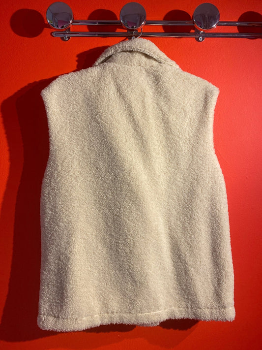 Gilet effet mouton sans manches "C'est beau la vie!" Femme S - Trésor