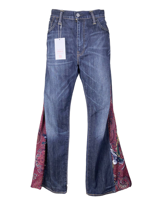 Jean flare upcyclé "Hendrix" Levi's 504 Bleu Femme XL - Trésor