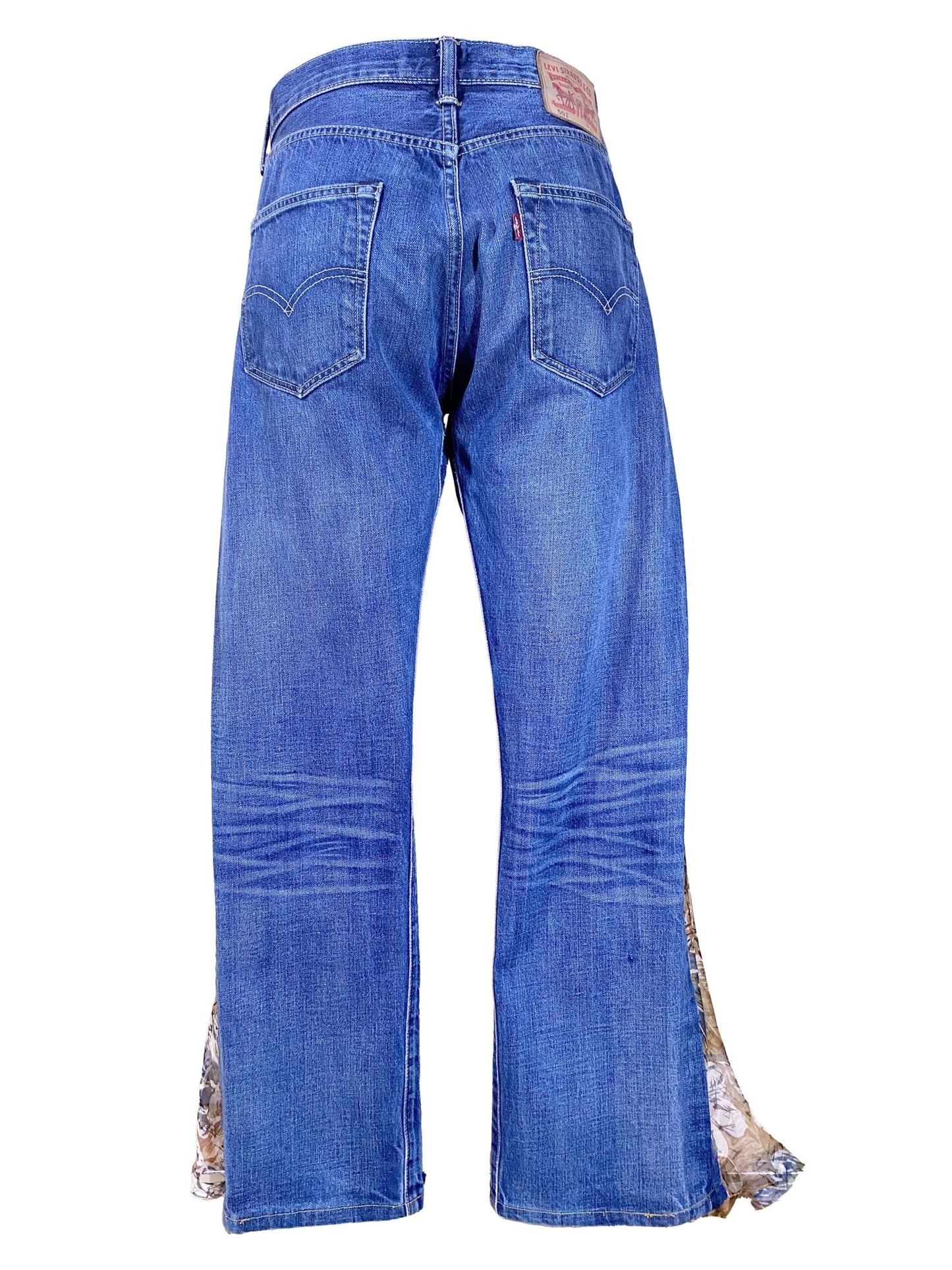Jean flare upcyclé Levi's 501 Bleu Femme L - Trésor