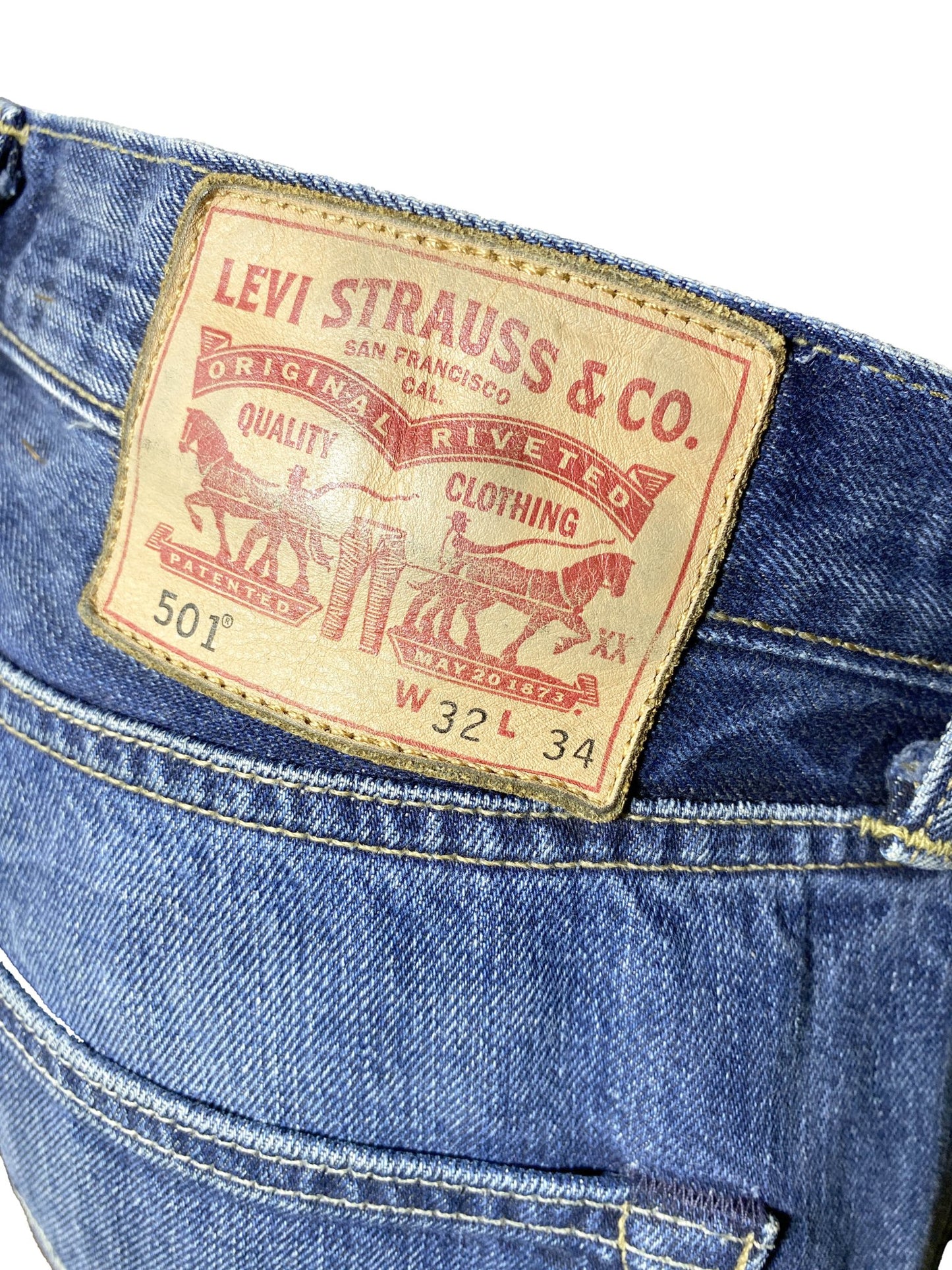 Jean flare upcyclé Levi's 501 Bleu Femme L - Trésor