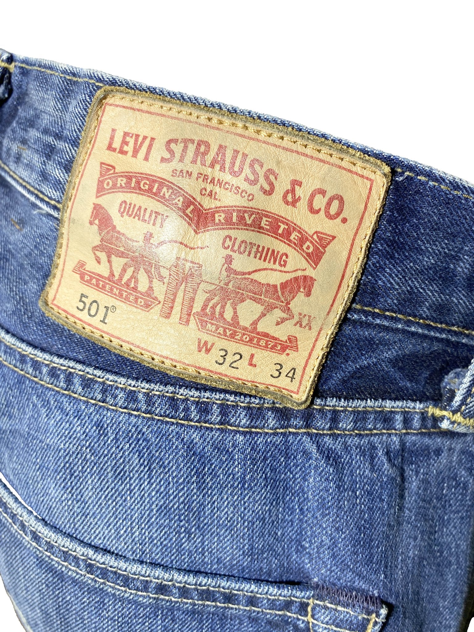 Jean flare upcyclé Levi's 501 Bleu Femme L - Trésor