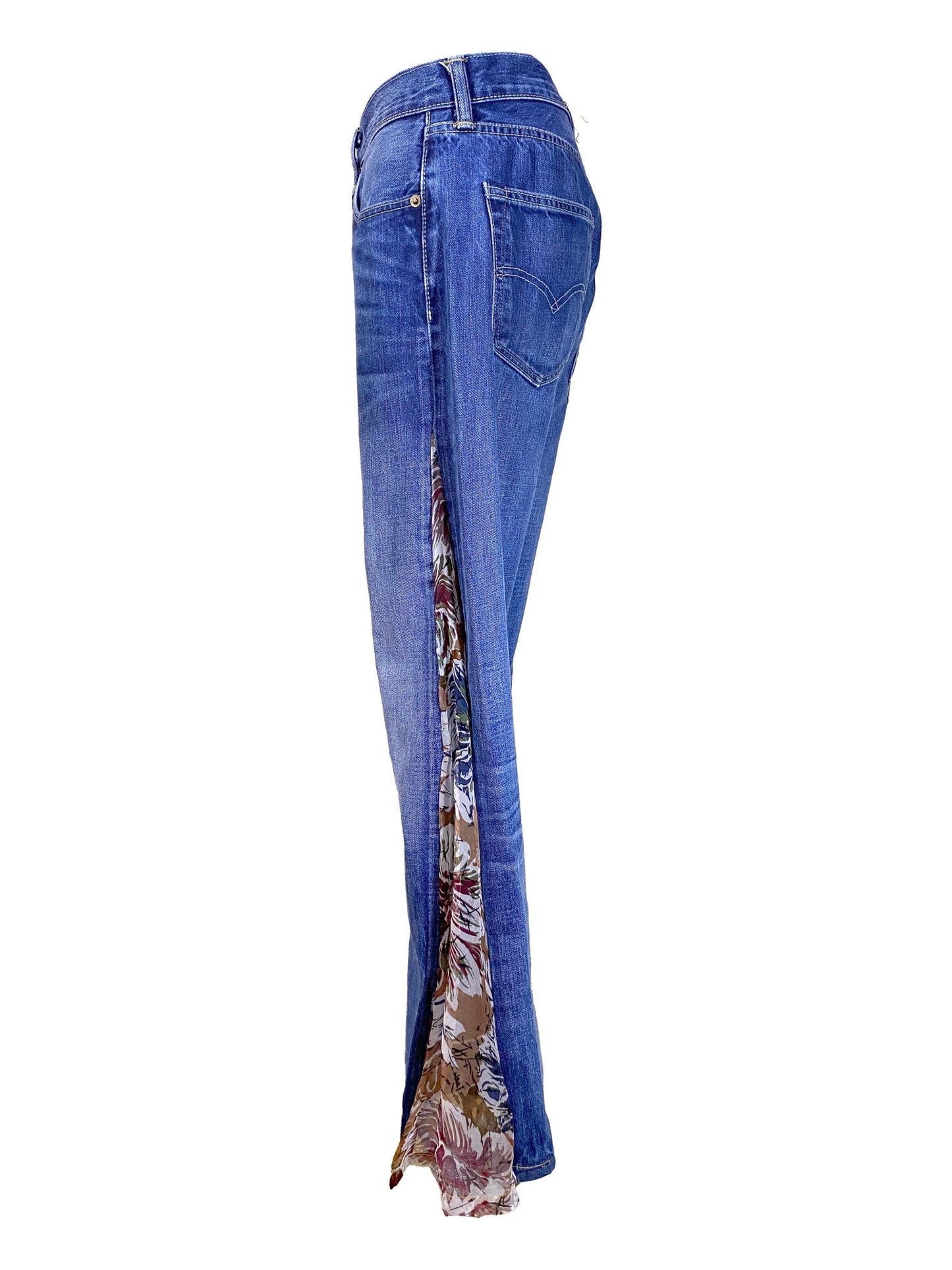 Jean flare upcyclé Levi's 501 Bleu Femme L - Trésor