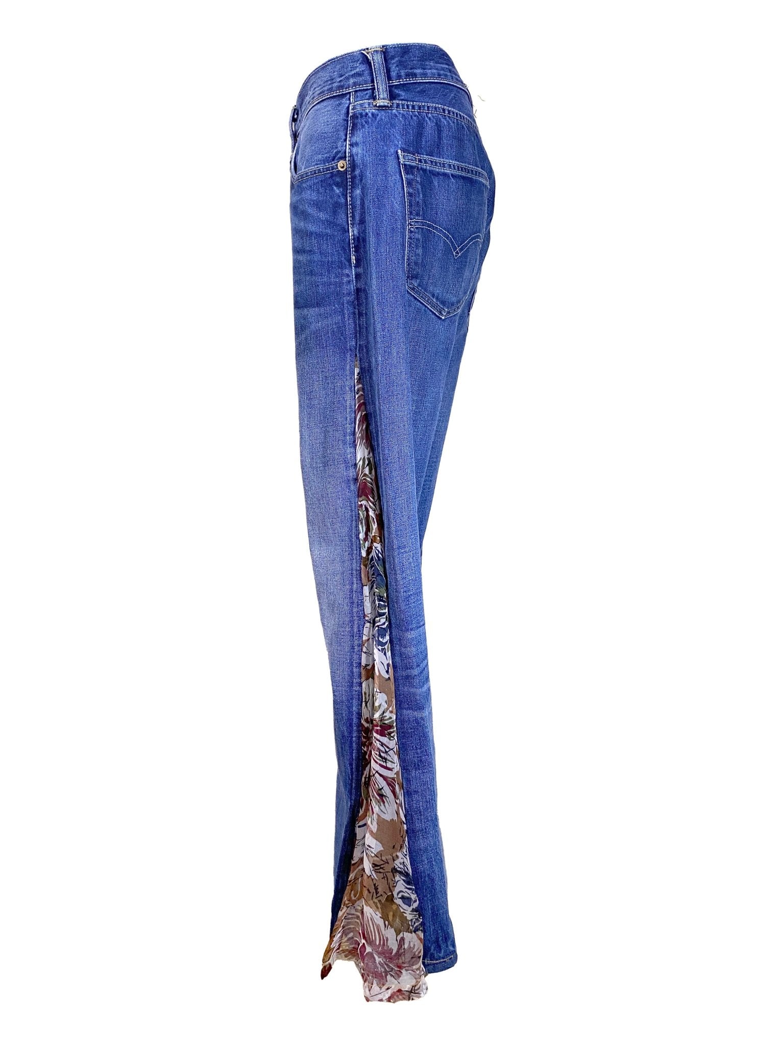 Jean flare upcyclé Levi's 501 Bleu Femme L - Trésor