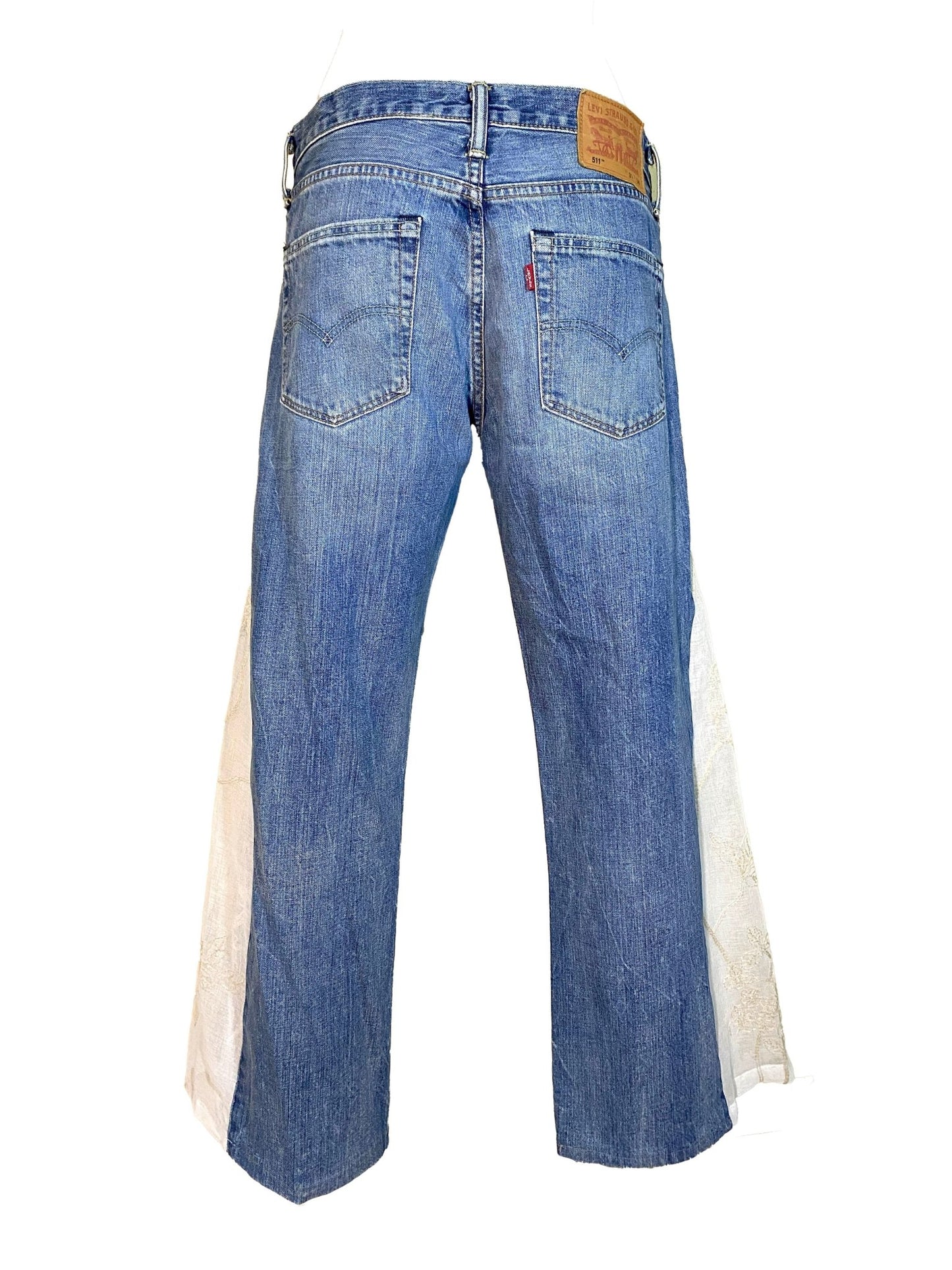 Jean flare upcyclé Levi’s - 511 Bleu Femme L - Trésor - mode circulaire