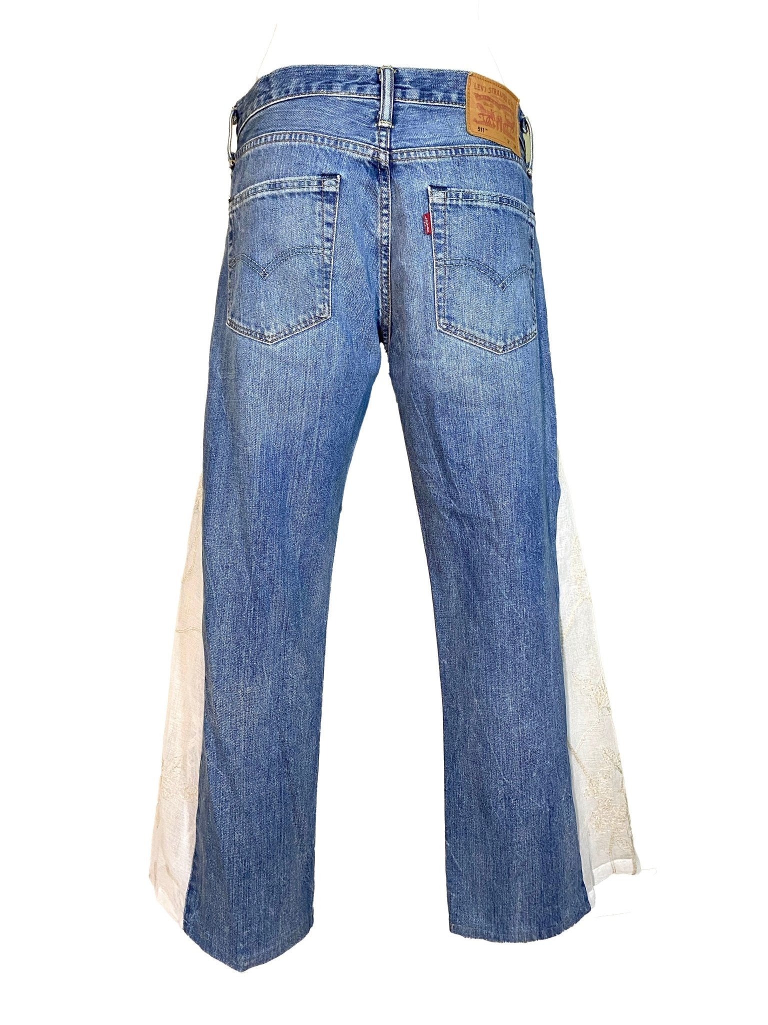 Jean flare upcyclé Levi’s - 511 Bleu Femme L - Trésor - mode circulaire