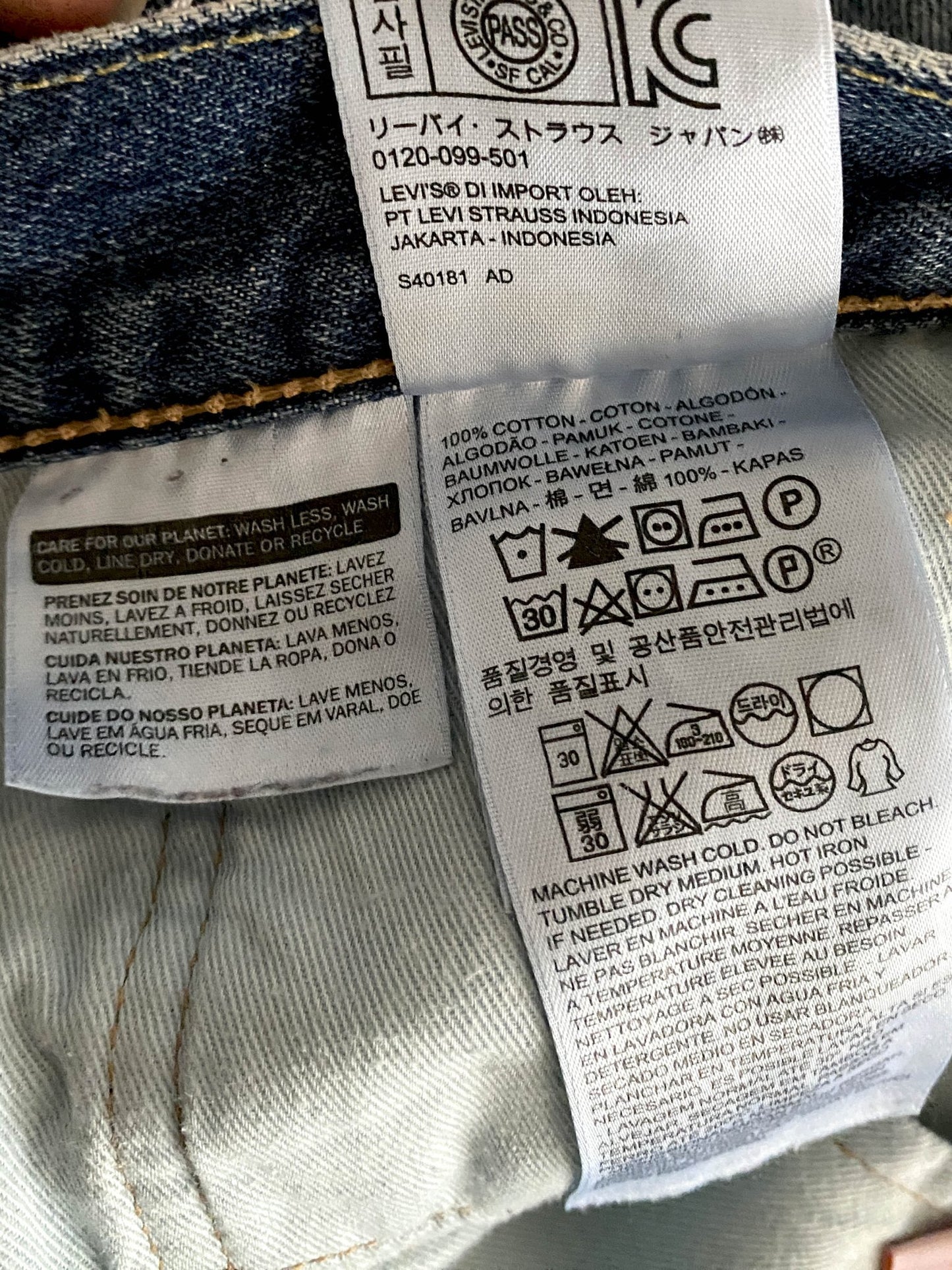 Jean flare upcyclé Levi’s - 511 Bleu Femme L - Trésor - mode circulaire