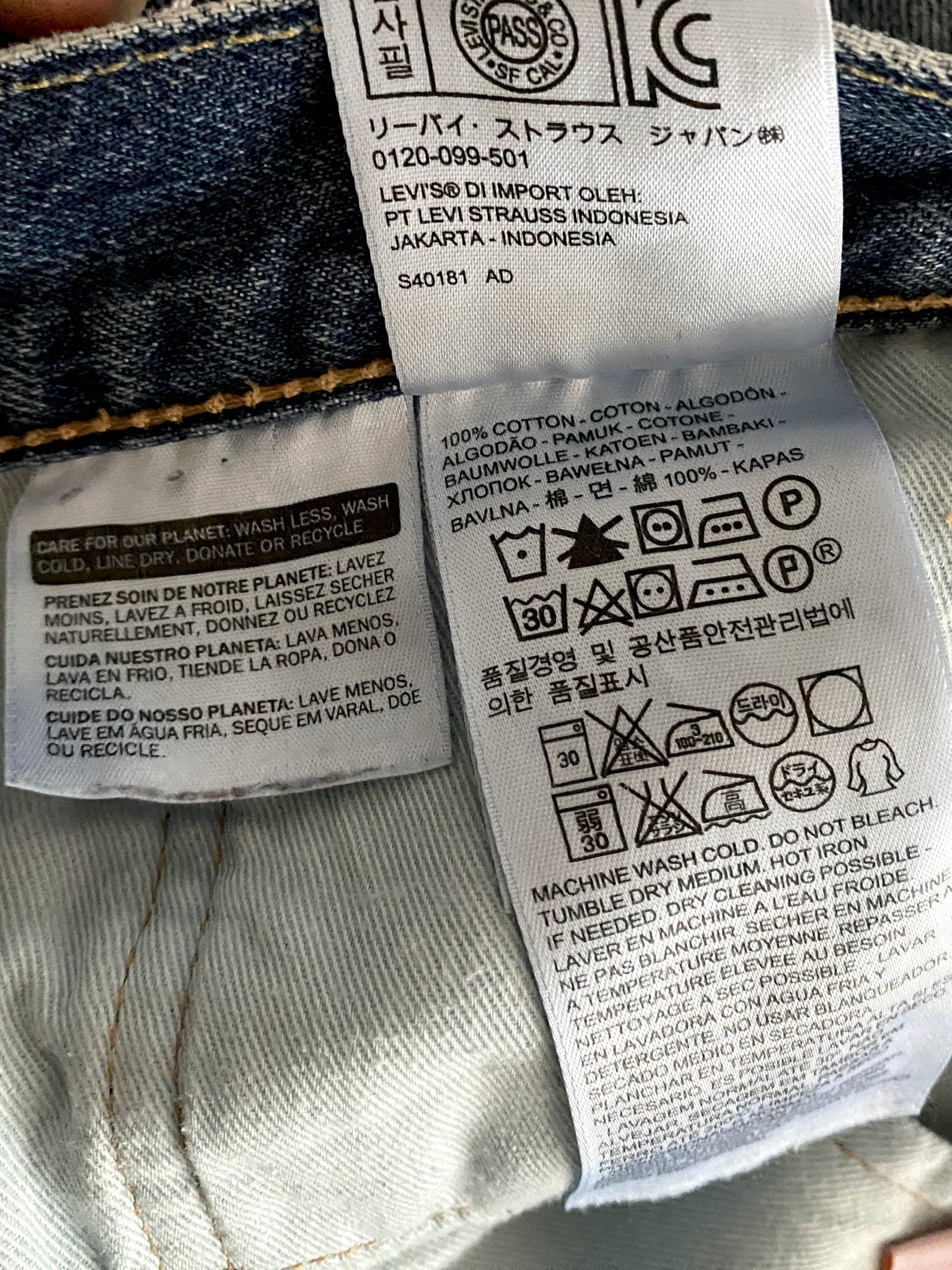 Jean flare upcyclé Levi’s - 511 Bleu Femme L - Trésor - mode circulaire