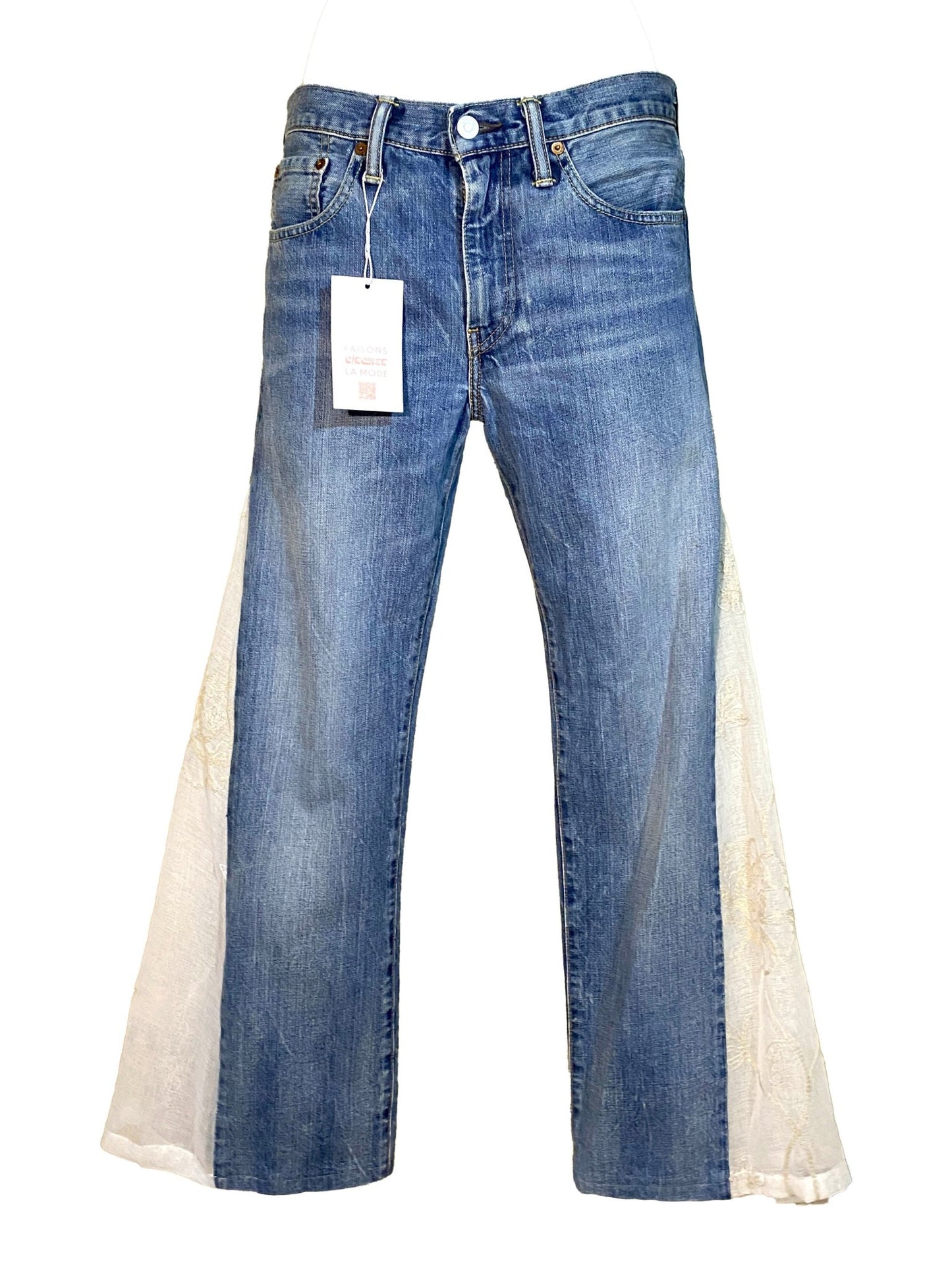 Jean flare upcyclé Levi’s - 511 Bleu Femme L - Trésor - mode circulaire