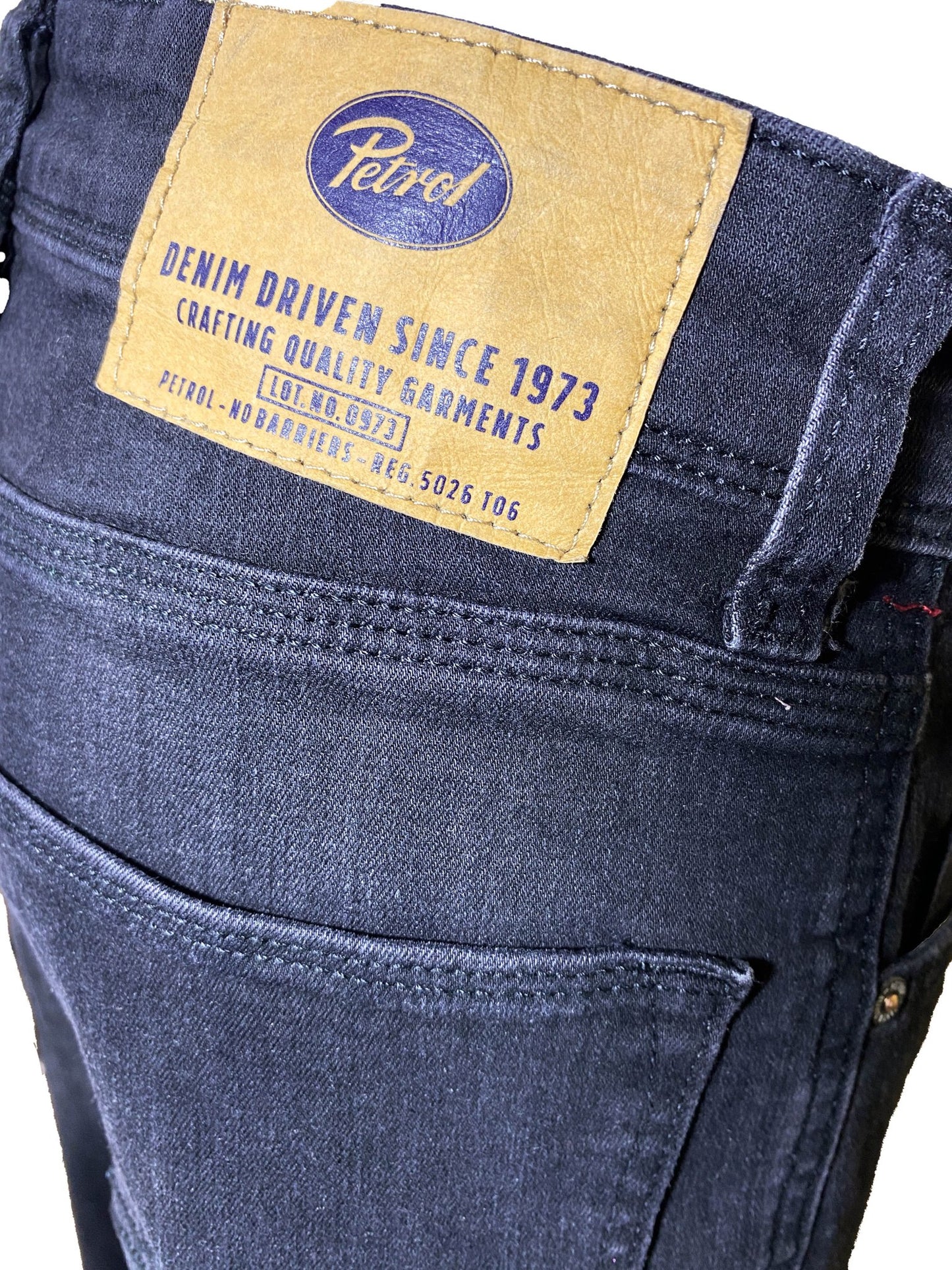 Jean flare upcyclé Petrol Noir Femme L - Trésor