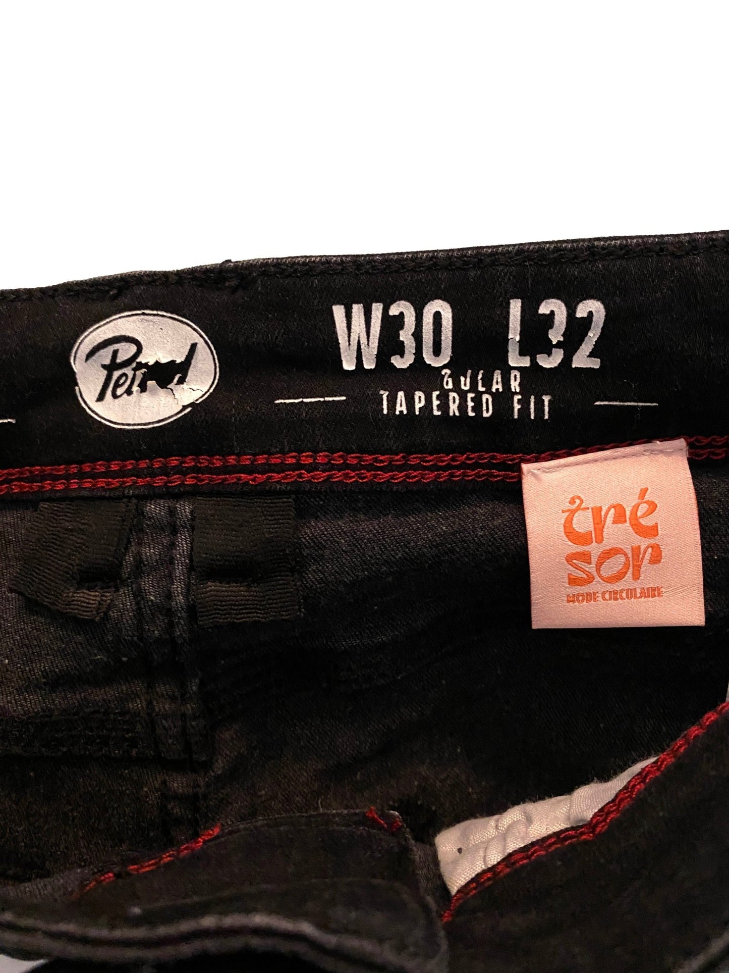 Jean flare upcyclé Petrol Noir Femme L - Trésor