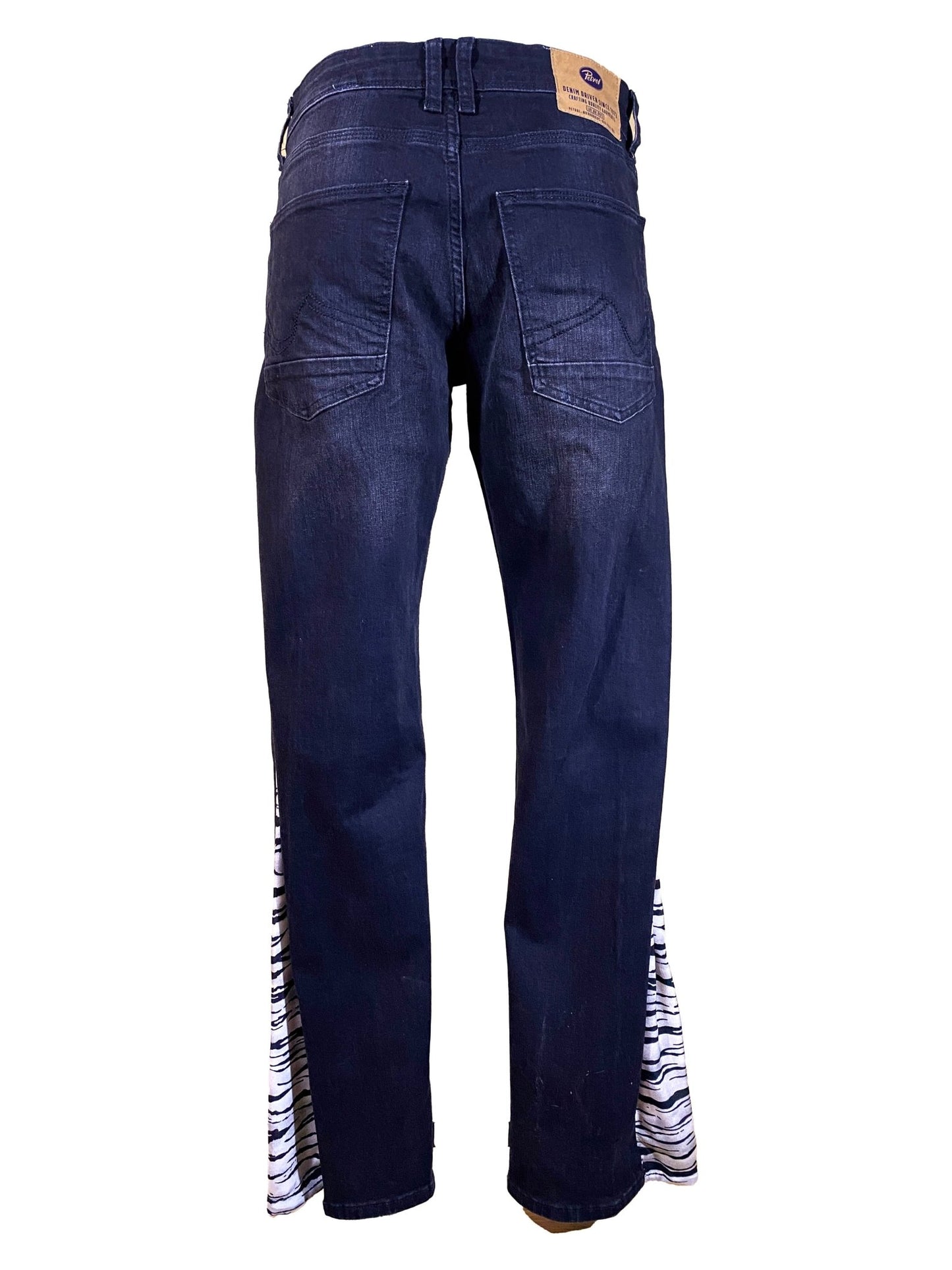 Jean flare upcyclé Petrol Noir Femme L - Trésor