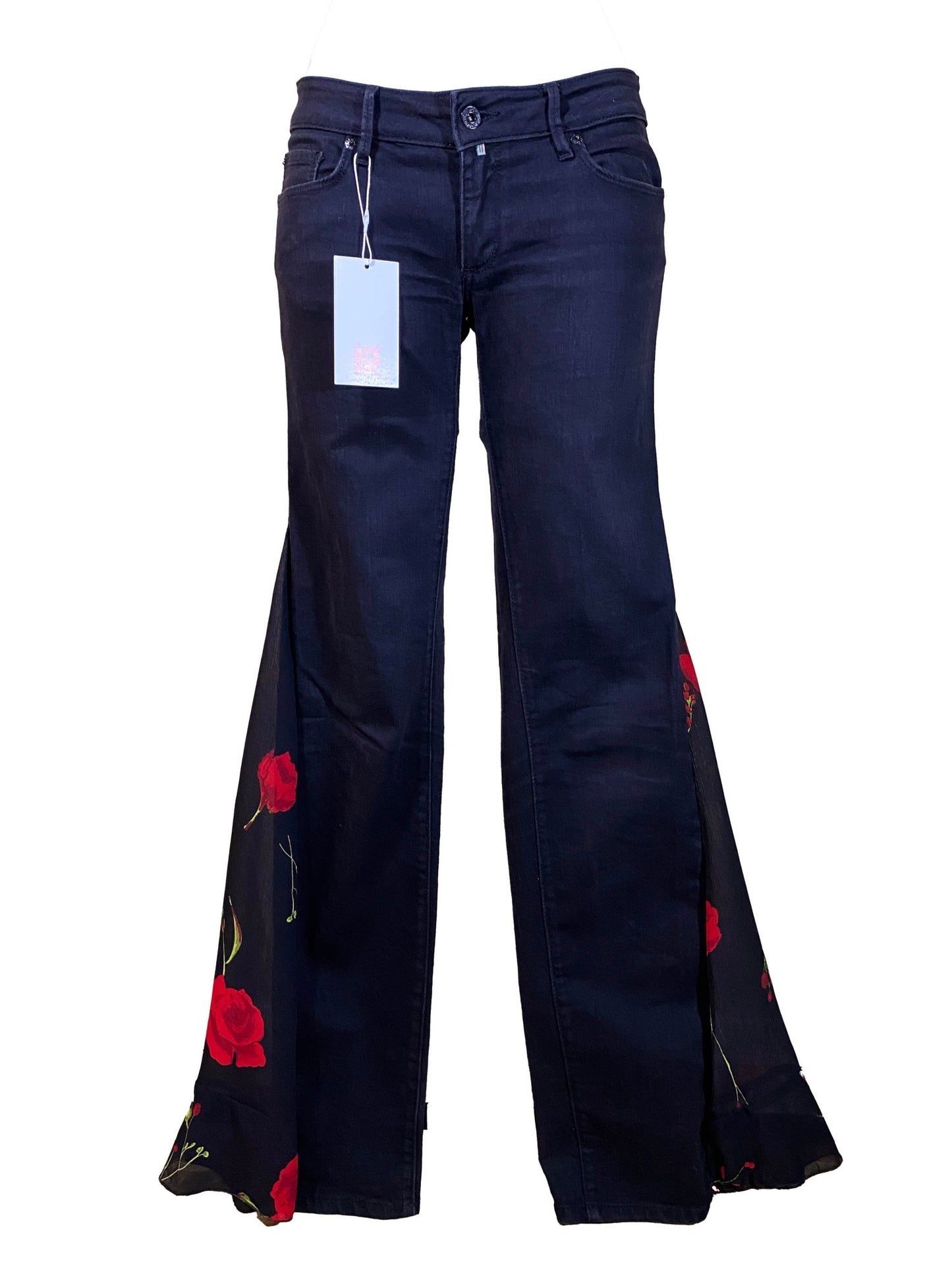 Jean flare upcyclé Salsa Noir Femme S - Trésor