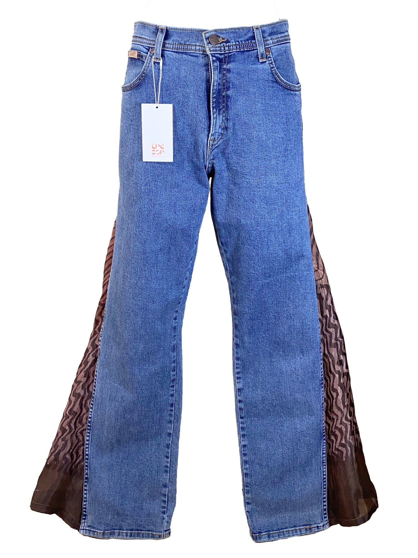 Jean flare upcyclé Wrangler Bleu Femme XXL - Trésor - mode circulaire