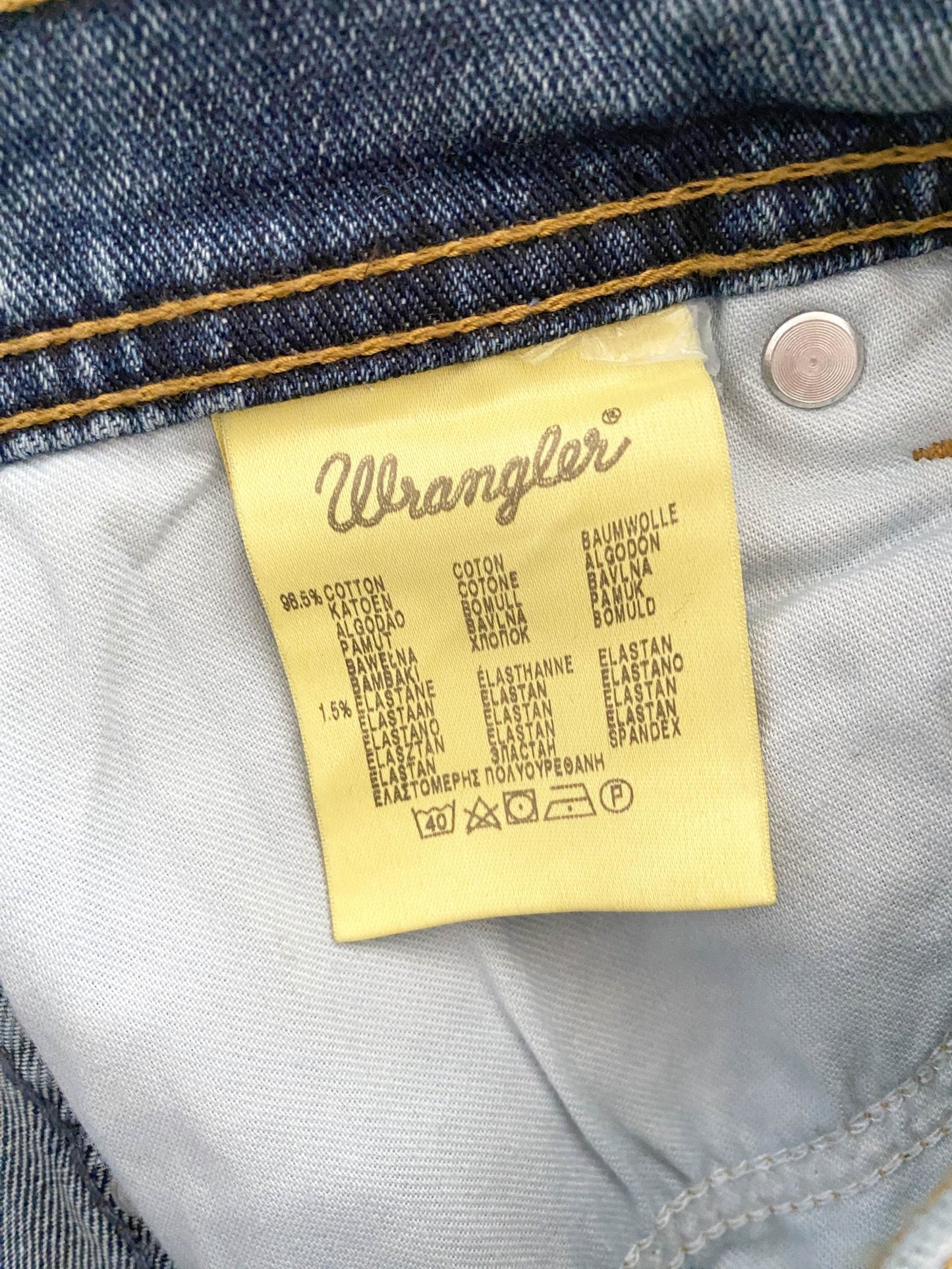 Jean flare upcyclé Wrangler Bleu Femme XXL - Trésor - mode circulaire