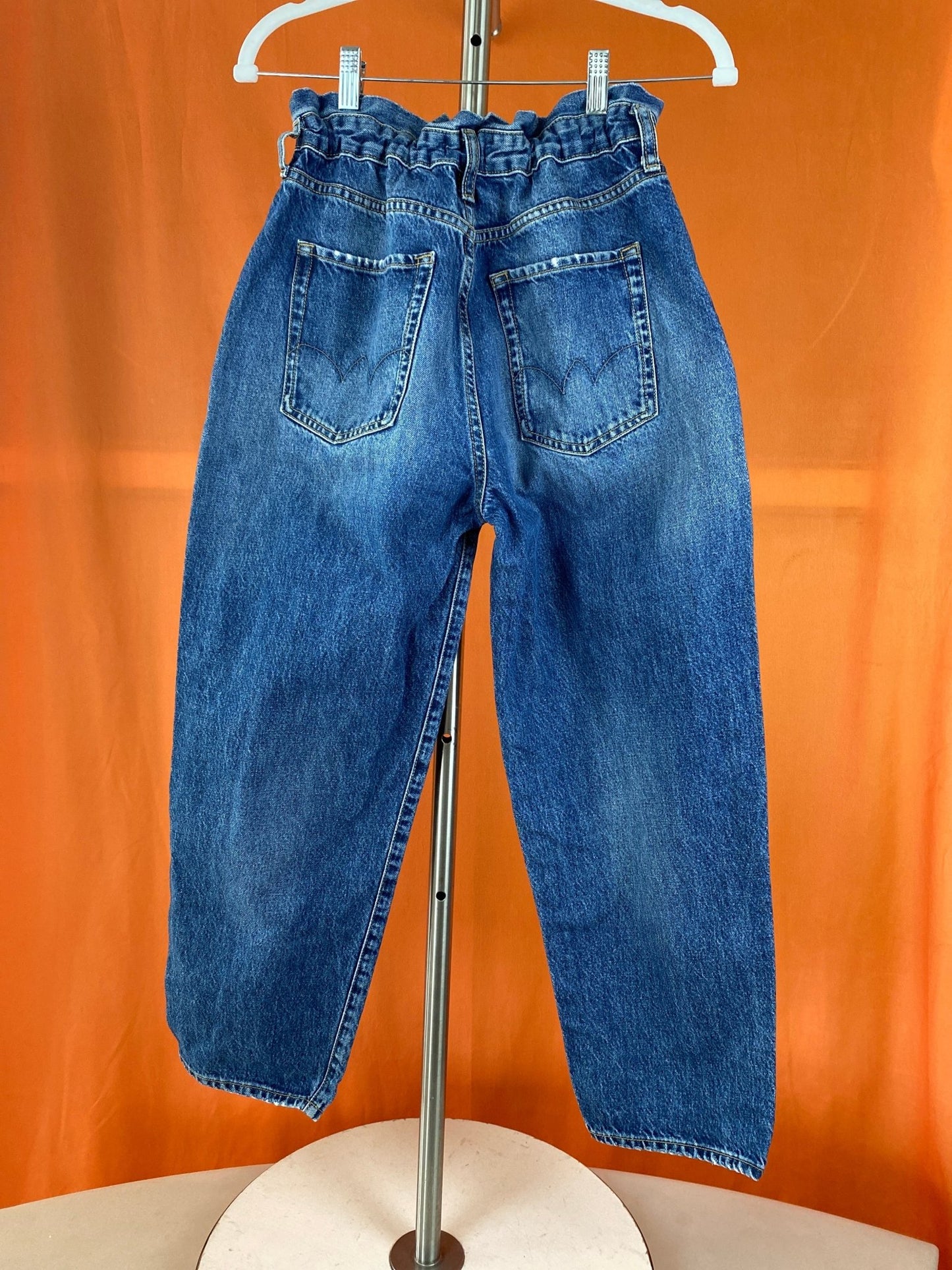 Jean large « Le Temps des Cerises » bleu taille élastique femme XS - S - Trésor