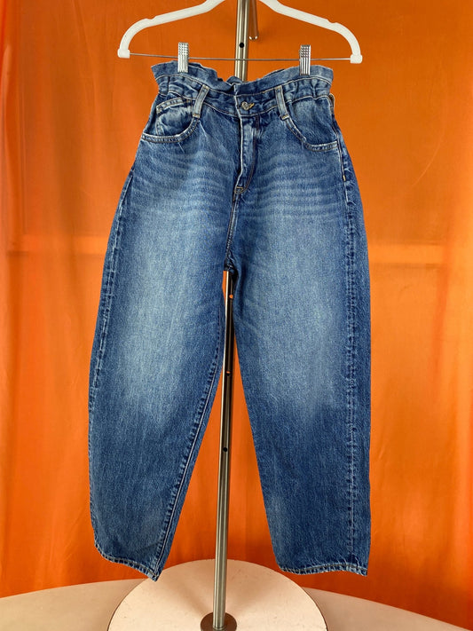 Jean large « Le Temps des Cerises » bleu taille élastique femme XS - S - Trésor