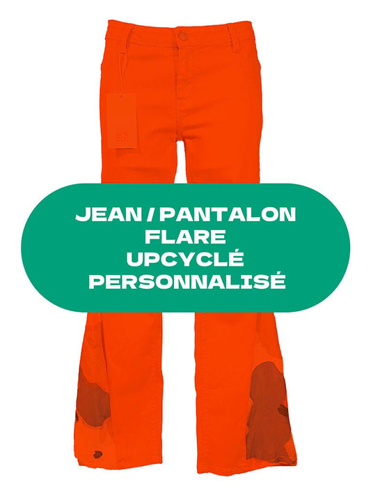 Jean / Pantalon flare "Hendrix" upcyclé personnalisé - Trésor