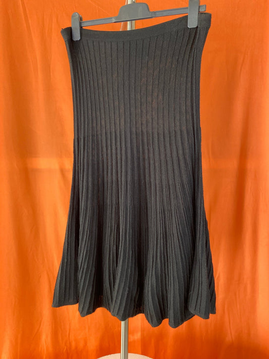 Jupe mi - longue noire Madeleine laine vierge femme XL - Trésor