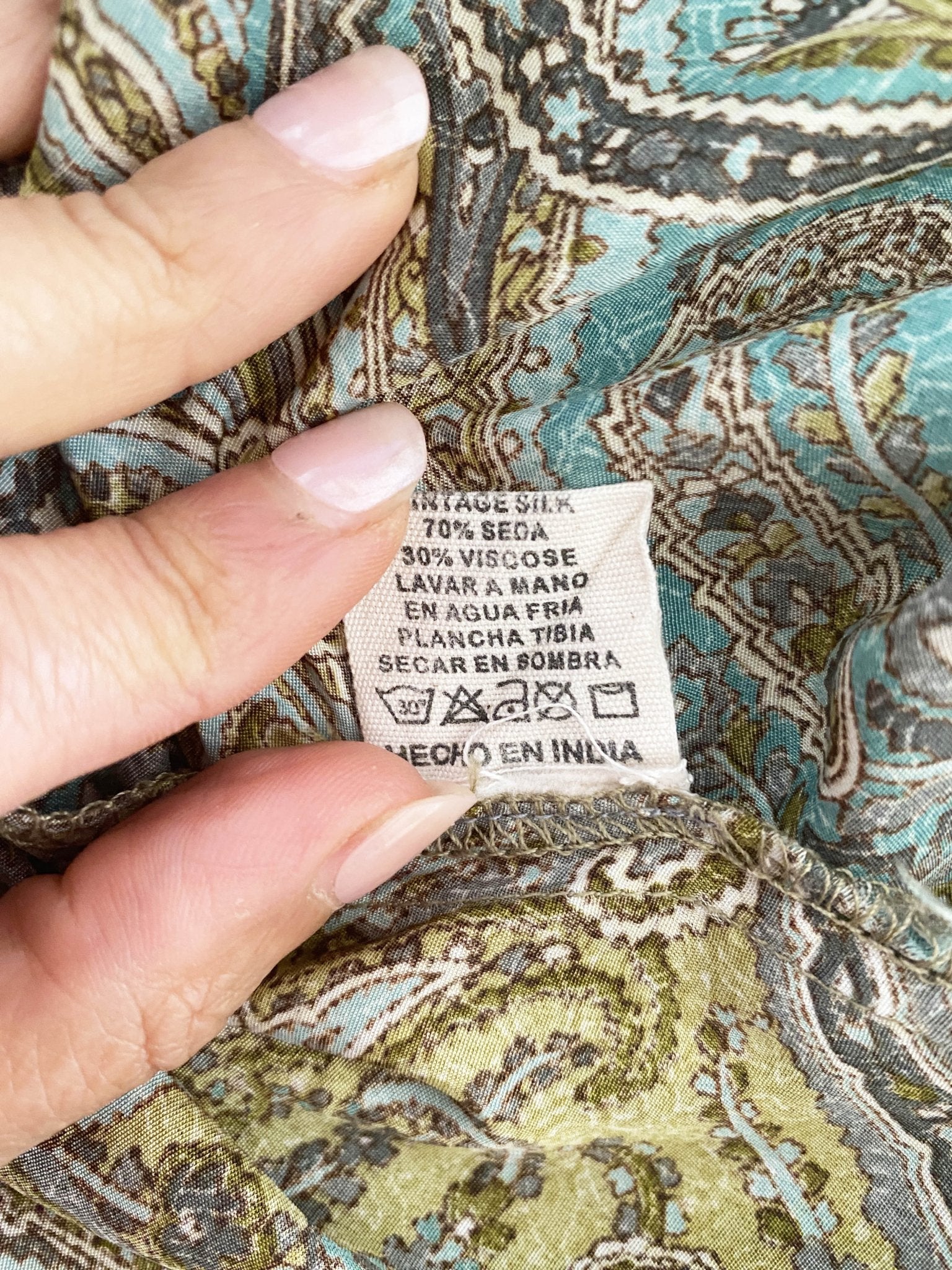 Kimono en soie Boho Style Vert Femme TU - Trésor - mode circulaire