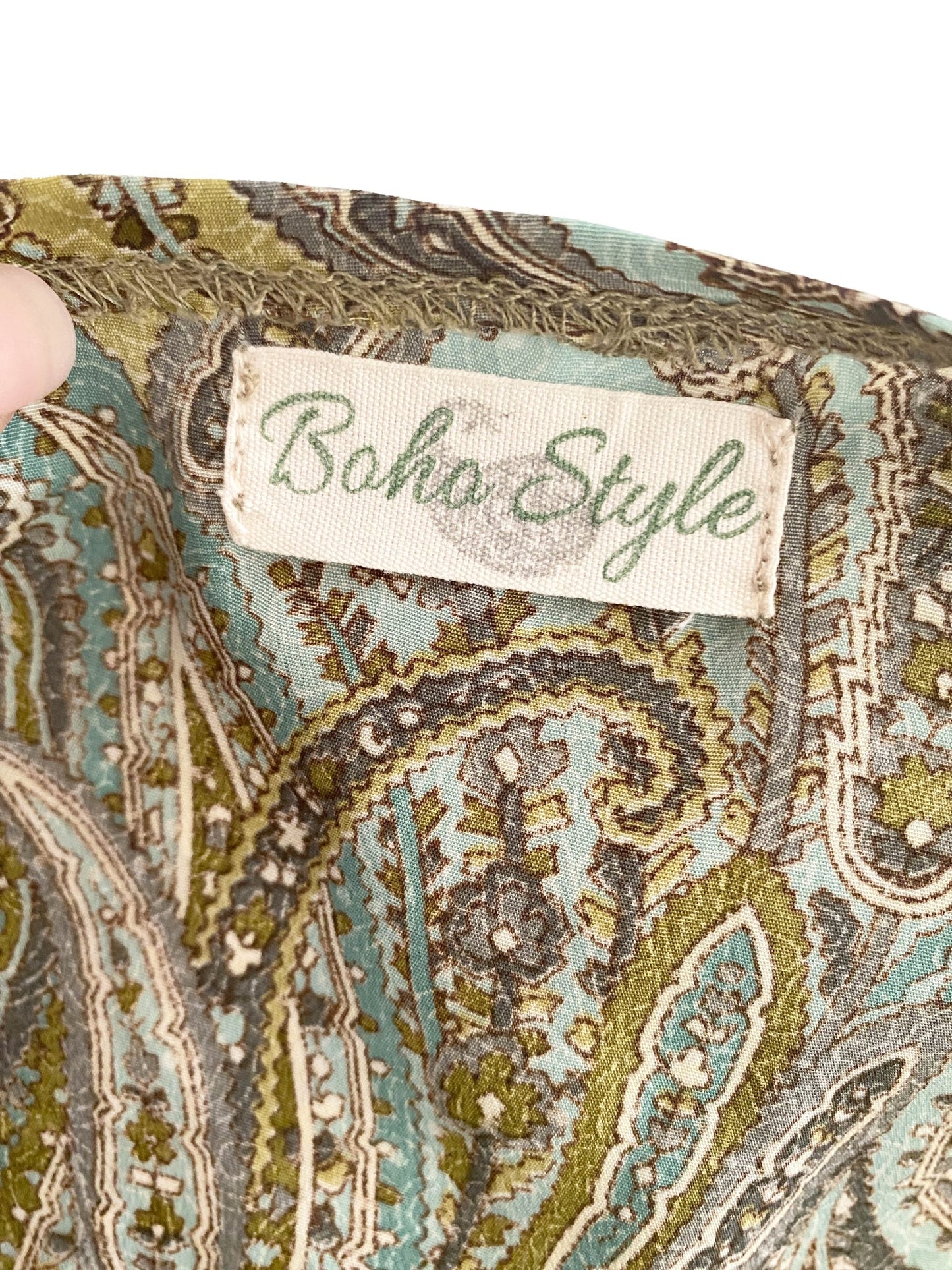 Kimono en soie Boho Style Vert Femme TU - Trésor - mode circulaire