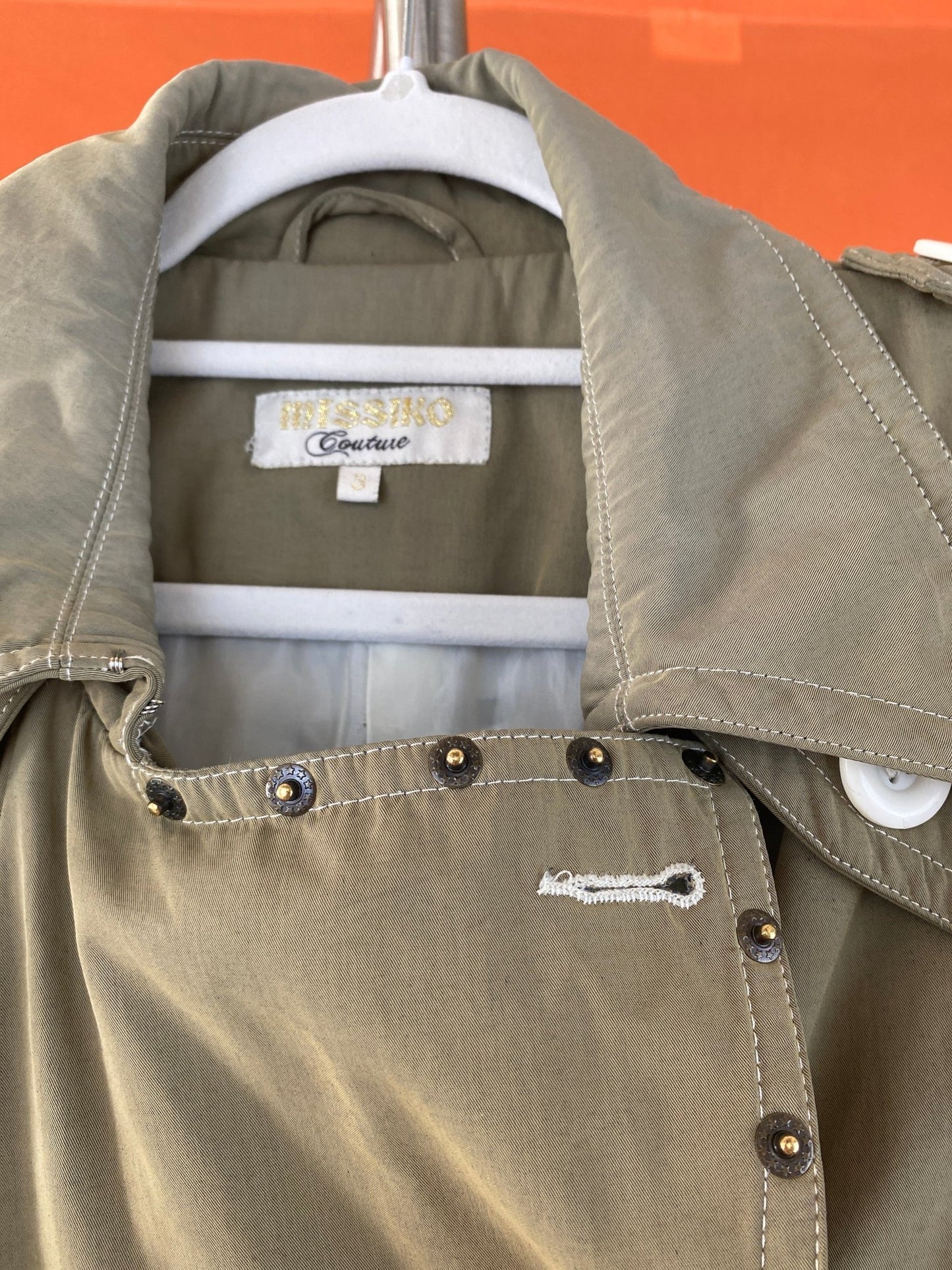 Manteau long trench - coat vert kaki femme L - XL - Trésor